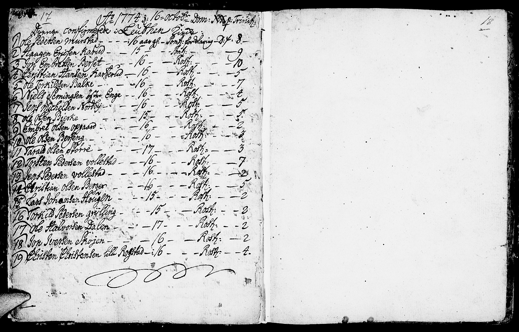 Løten prestekontor, AV/SAH-PREST-022/K/Ka/L0003: Ministerialbok nr. 3, 1773-1800, s. 17-18