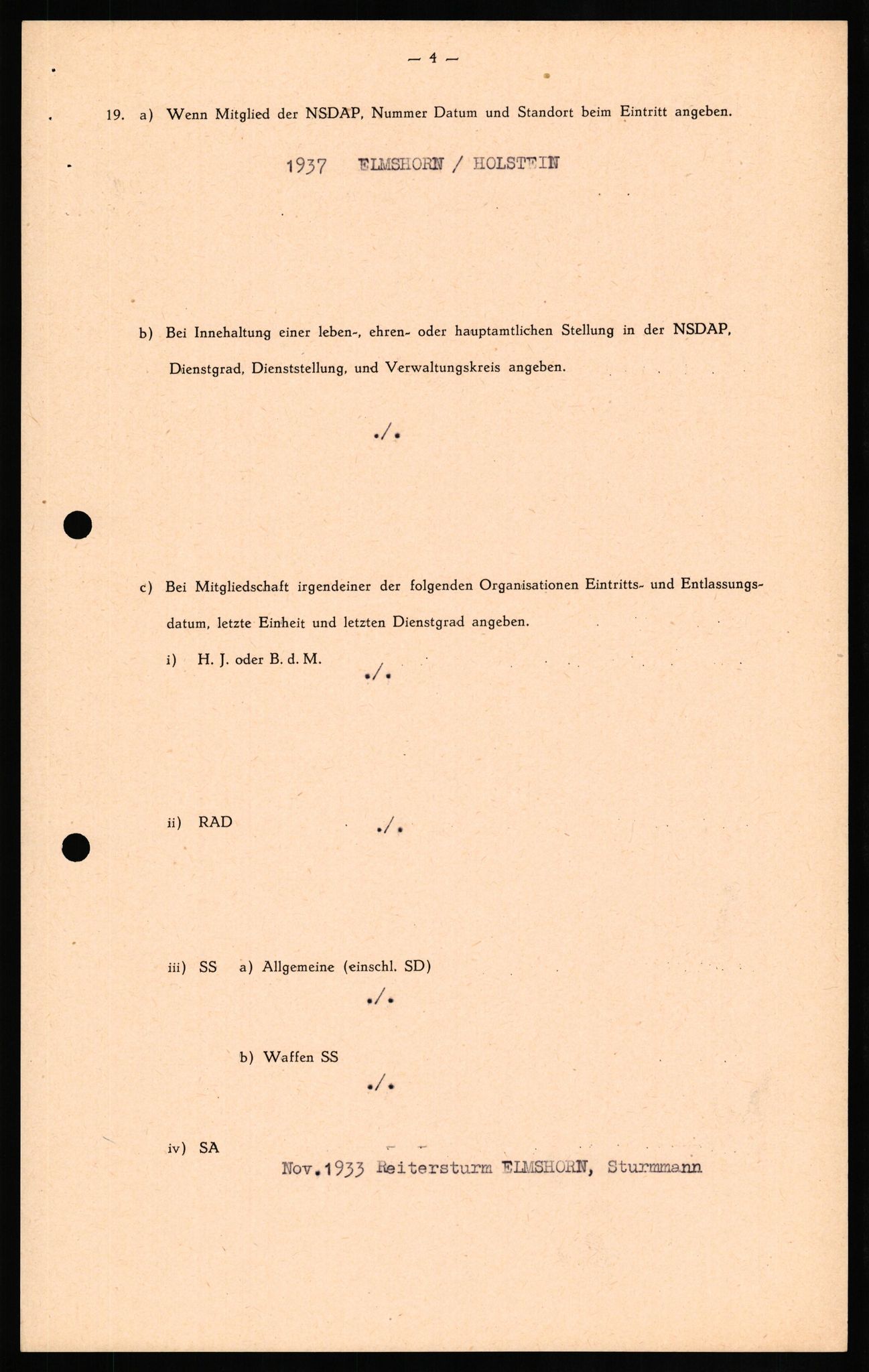 Forsvaret, Forsvarets overkommando II, RA/RAFA-3915/D/Db/L0022: CI Questionaires. Tyske okkupasjonsstyrker i Norge. Tyskere., 1945-1946, s. 182