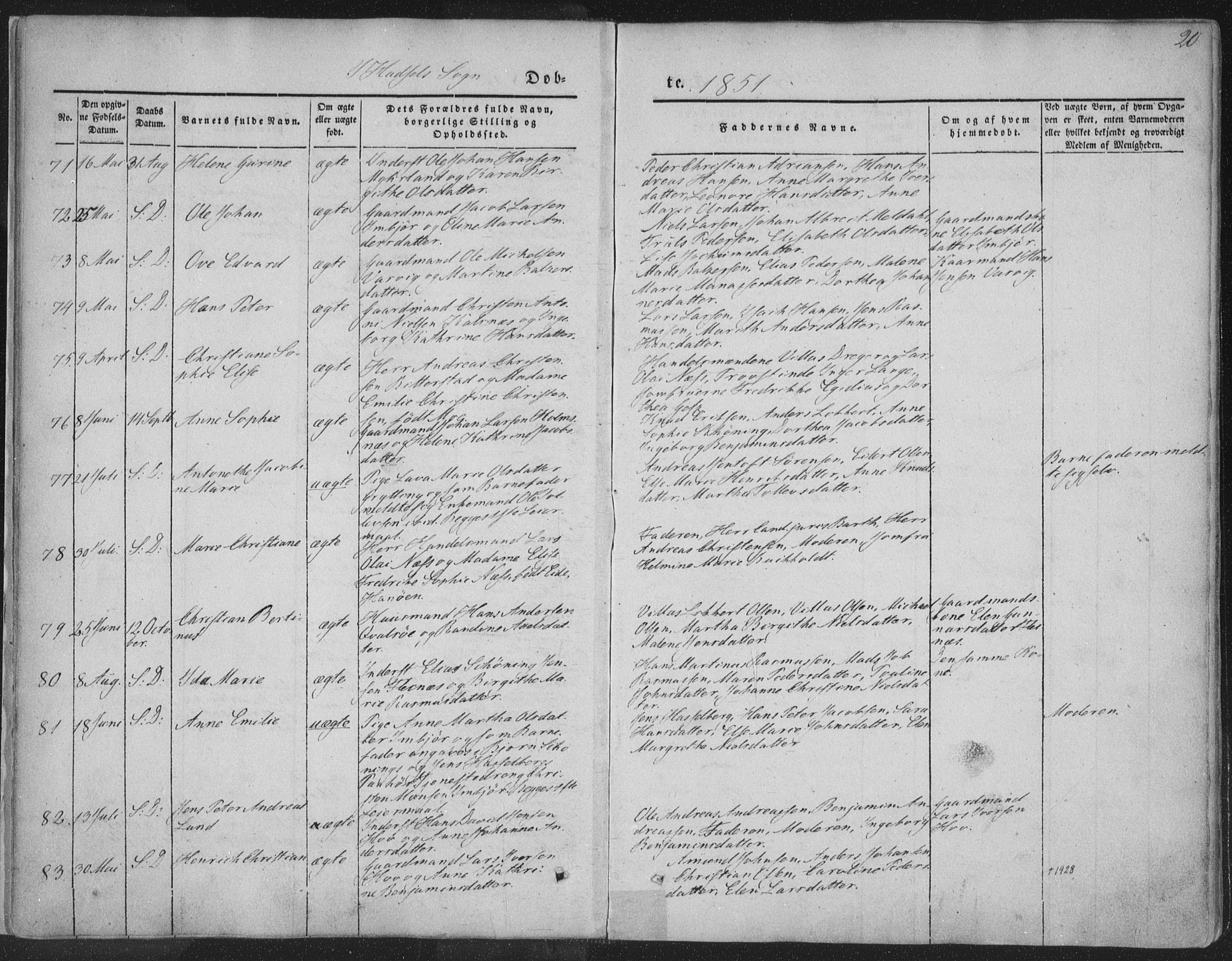 Ministerialprotokoller, klokkerbøker og fødselsregistre - Nordland, AV/SAT-A-1459/888/L1241: Ministerialbok nr. 888A07, 1849-1869, s. 20