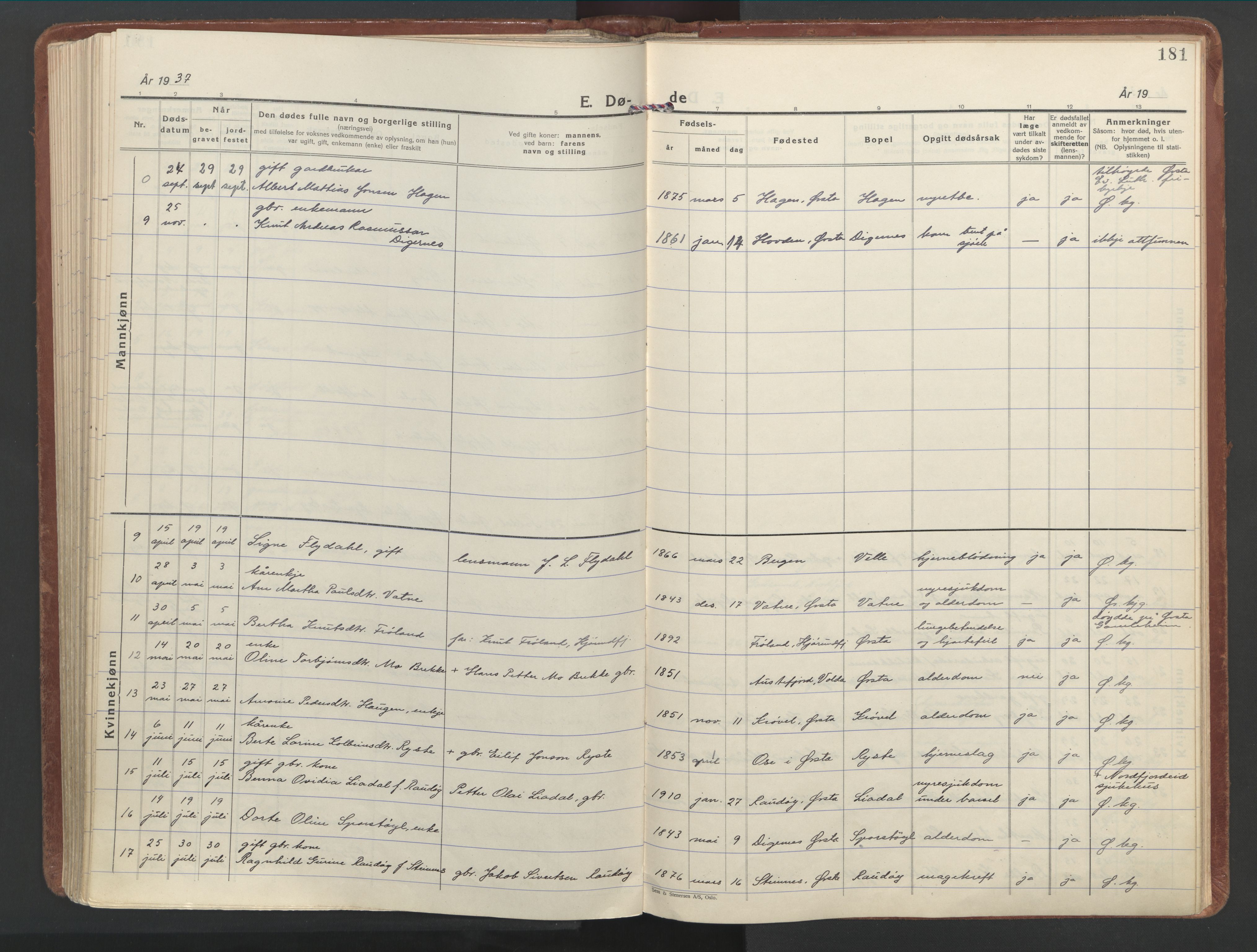 Ministerialprotokoller, klokkerbøker og fødselsregistre - Møre og Romsdal, AV/SAT-A-1454/513/L0181: Ministerialbok nr. 513A08, 1930-1943, s. 181