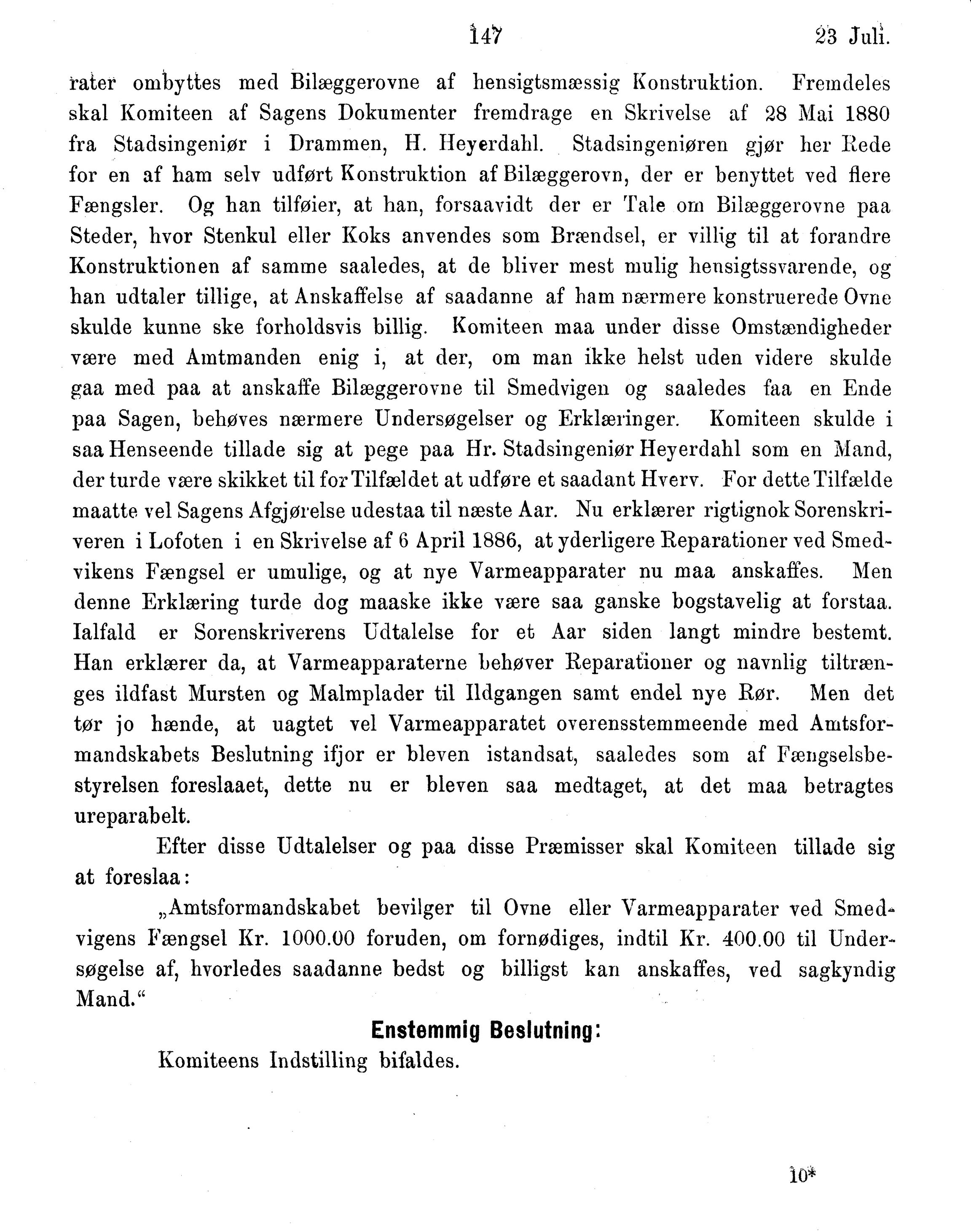 Nordland Fylkeskommune. Fylkestinget, AIN/NFK-17/176/A/Ac/L0015: Fylkestingsforhandlinger 1886-1890, 1886-1890