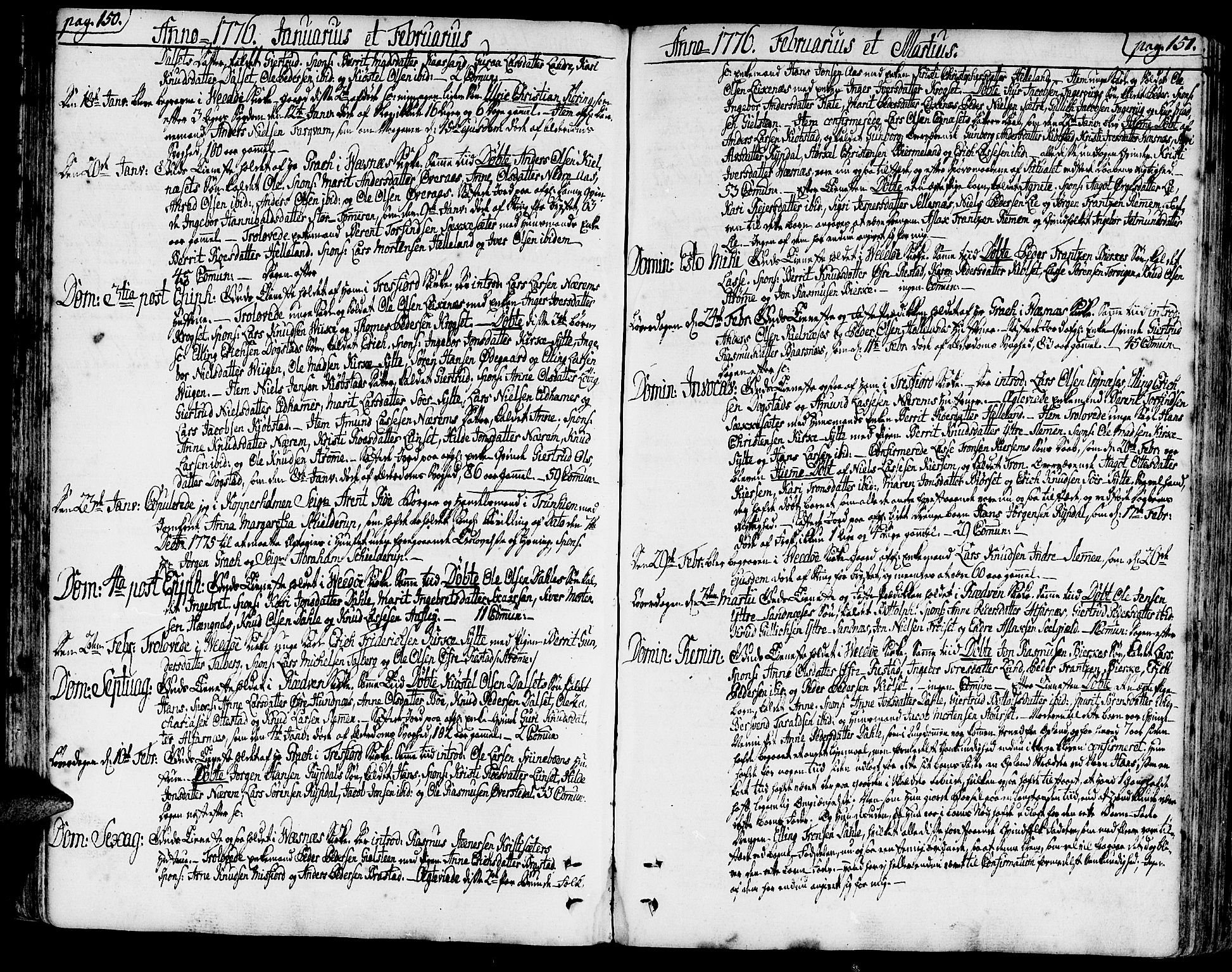 Ministerialprotokoller, klokkerbøker og fødselsregistre - Møre og Romsdal, AV/SAT-A-1454/547/L0600: Ministerialbok nr. 547A02, 1765-1799, s. 150-151