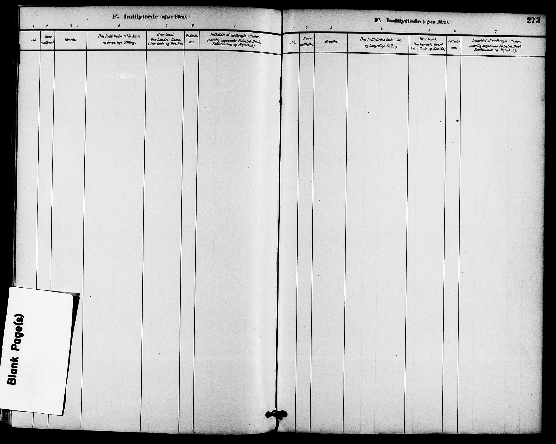 Gjerpen kirkebøker, SAKO/A-265/F/Fa/L0010: Ministerialbok nr. I 10, 1886-1895, s. 273