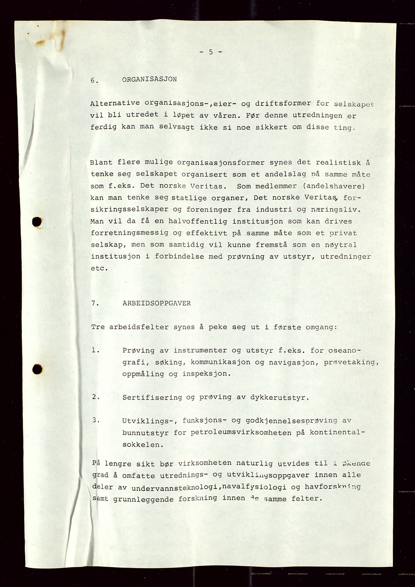 Industridepartementet, Oljekontoret, AV/SAST-A-101348/Di/L0005: DWP, 761 forskning/teknologi, 2 prot. DWP feasibility study, 1972-1975, s. 190