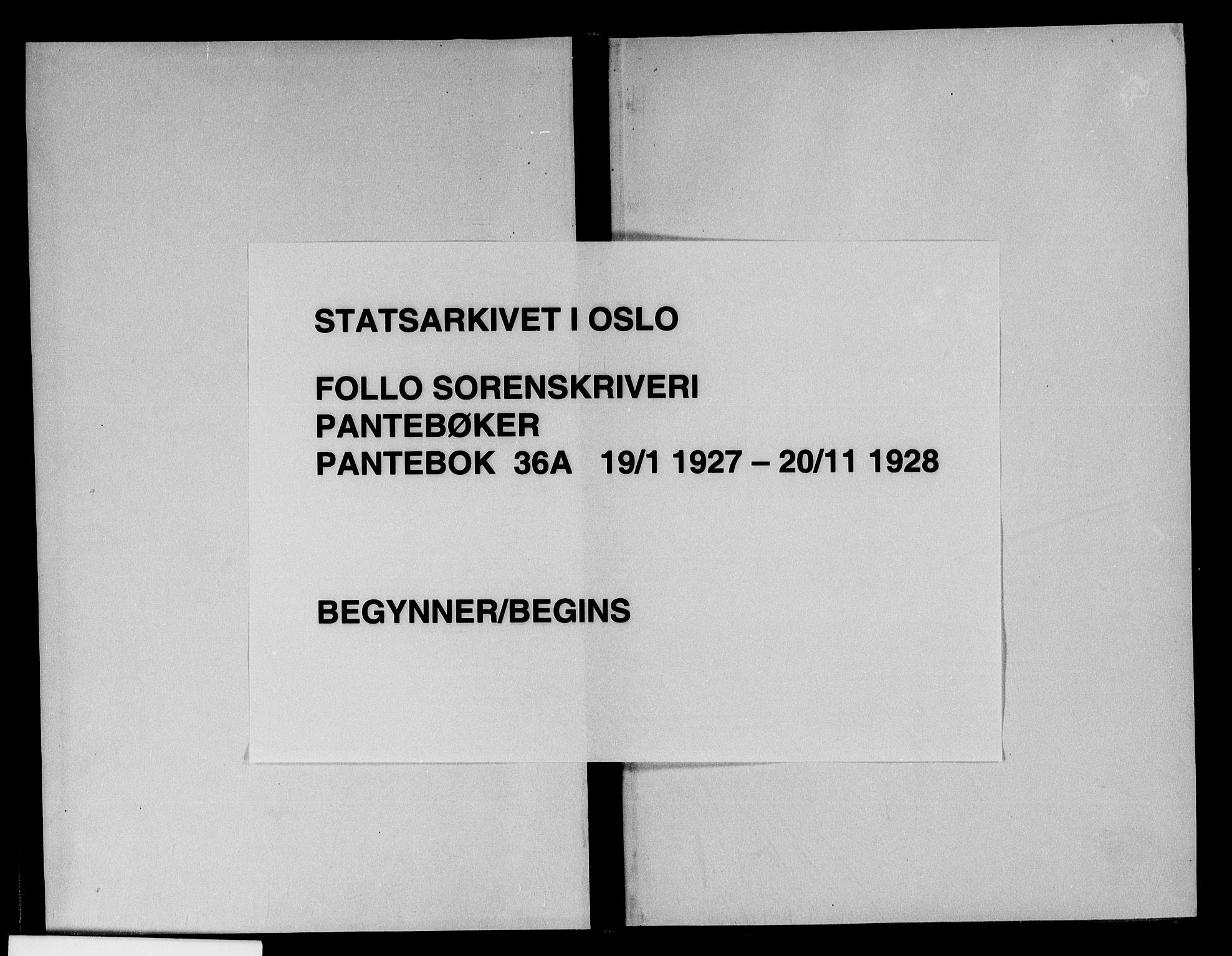 Follo sorenskriveri, AV/SAO-A-10274/G/Ga/Gaa/L0036a: Pantebok nr. I 36a, 1927-1928