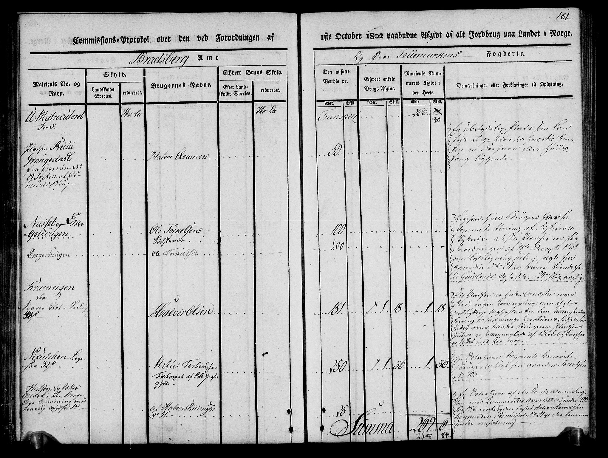 Rentekammeret inntil 1814, Realistisk ordnet avdeling, AV/RA-EA-4070/N/Ne/Nea/L0075: Øvre Telemarken fogderi. Kommisjonsprotokoll for fogderiets vestre del - Kviteseid, Vinje, Moland [):Fyresdal] og Lårdal prestegjeld., 1803, s. 163