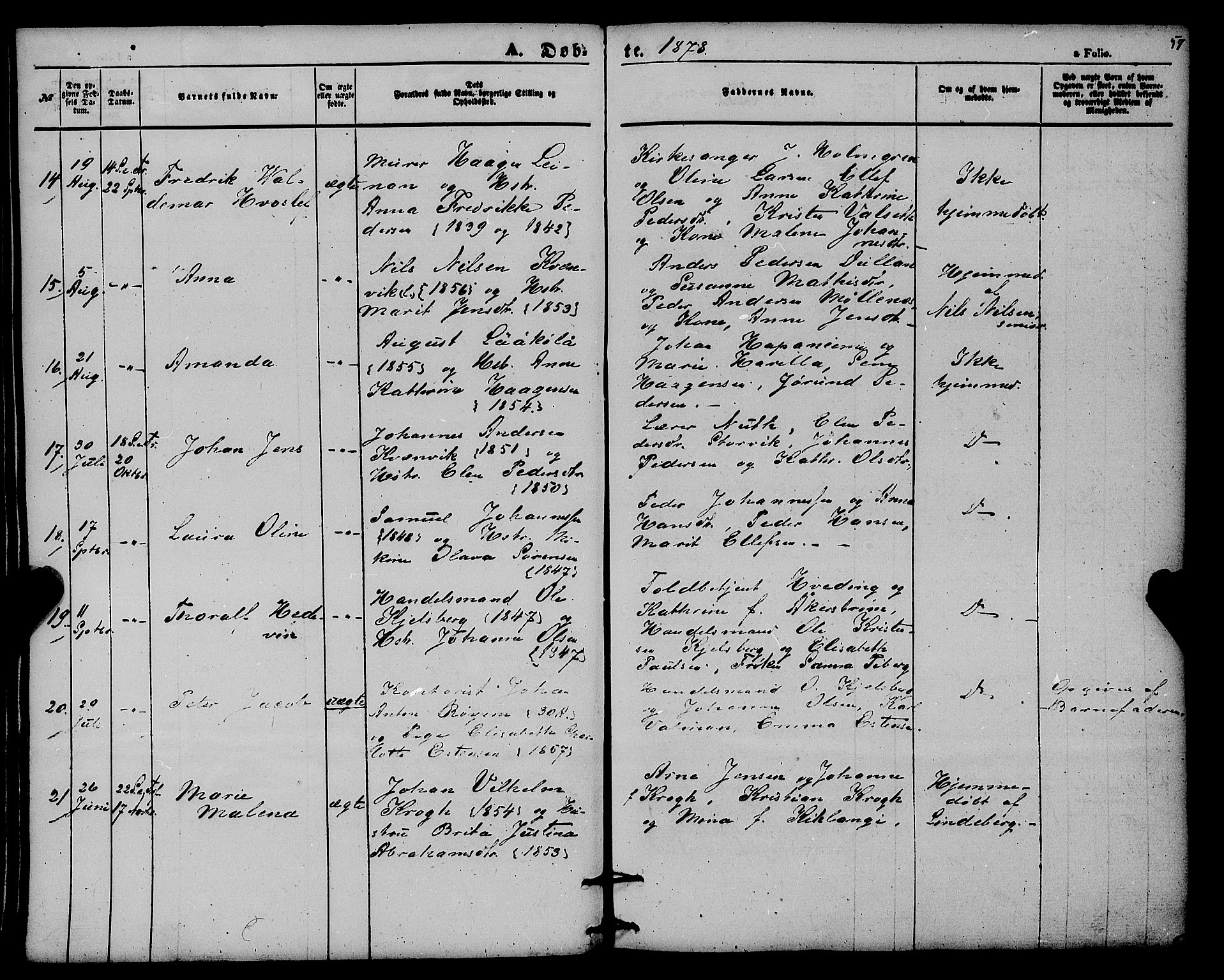 Alta sokneprestkontor, AV/SATØ-S-1338/H/Ha/L0004.kirke: Ministerialbok nr. 4, 1858-1880, s. 57
