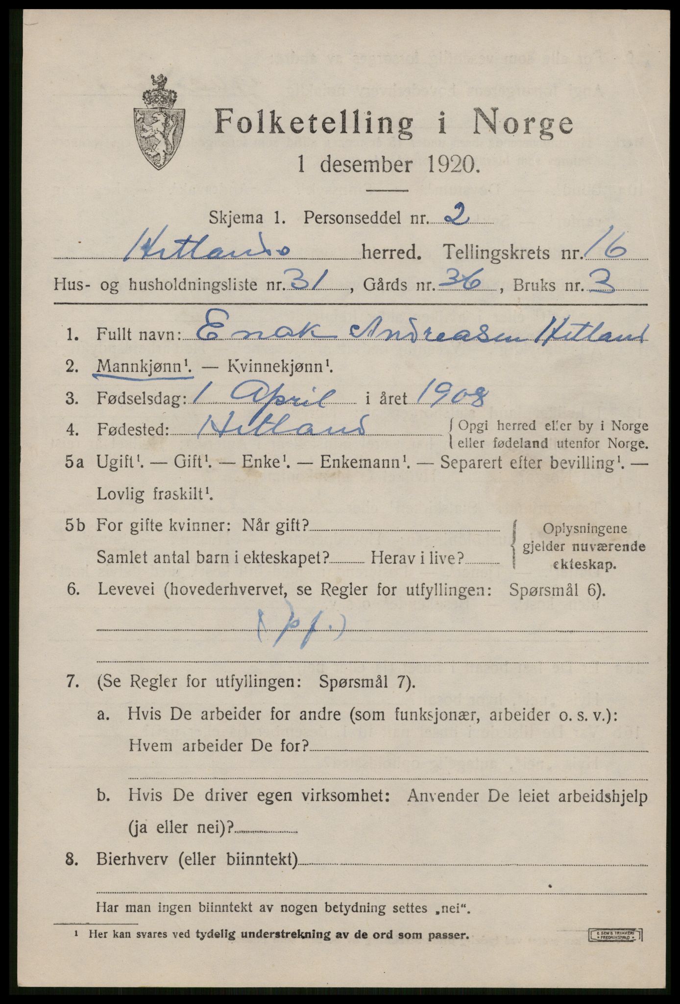 SAST, Folketelling 1920 for 1126 Hetland herred, 1920, s. 23465