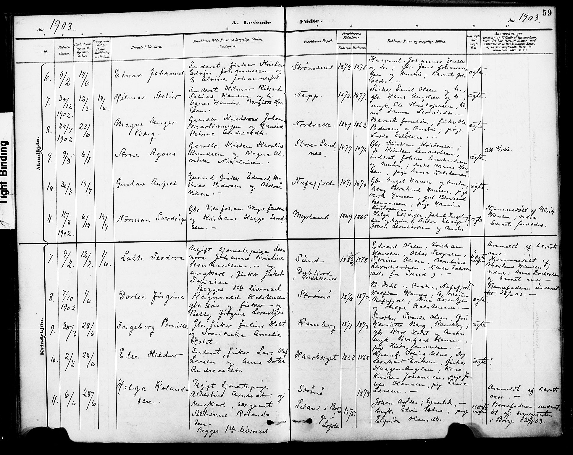 Ministerialprotokoller, klokkerbøker og fødselsregistre - Nordland, AV/SAT-A-1459/885/L1205: Ministerialbok nr. 885A06, 1892-1905, s. 59