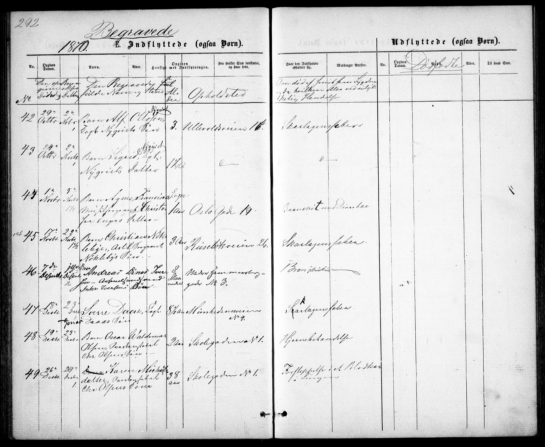 Garnisonsmenigheten Kirkebøker, AV/SAO-A-10846/G/Ga/L0006: Klokkerbok nr. 6, 1860-1880, s. 292