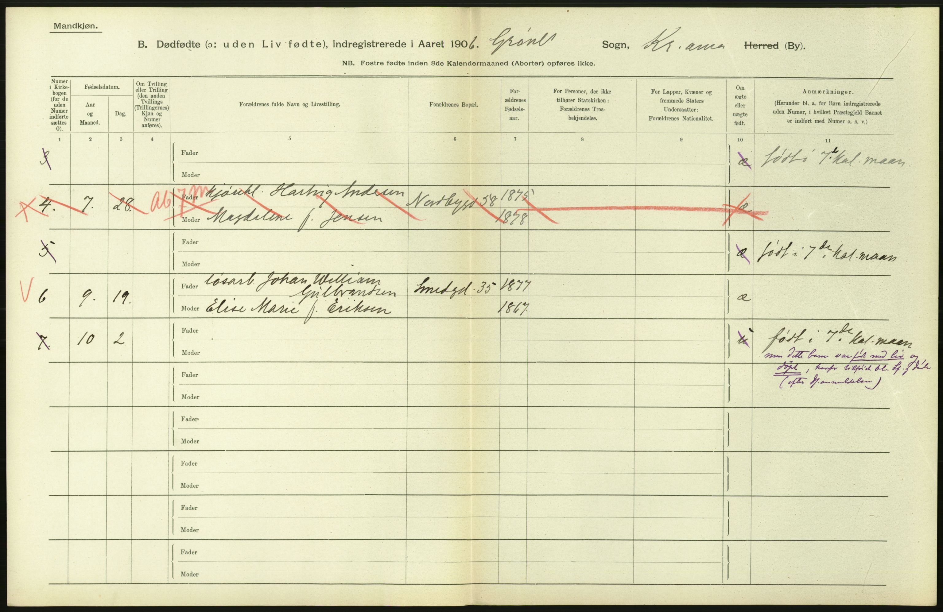 Statistisk sentralbyrå, Sosiodemografiske emner, Befolkning, RA/S-2228/D/Df/Dfa/Dfad/L0010: Kristiania: Døde, dødfødte, 1906, s. 550