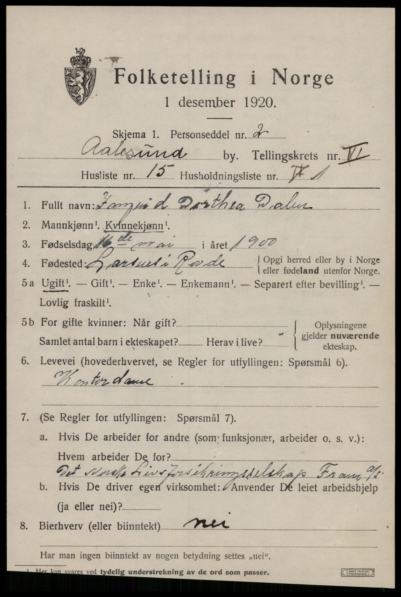 SAT, Folketelling 1920 for 1501 Ålesund kjøpstad, 1920, s. 18086