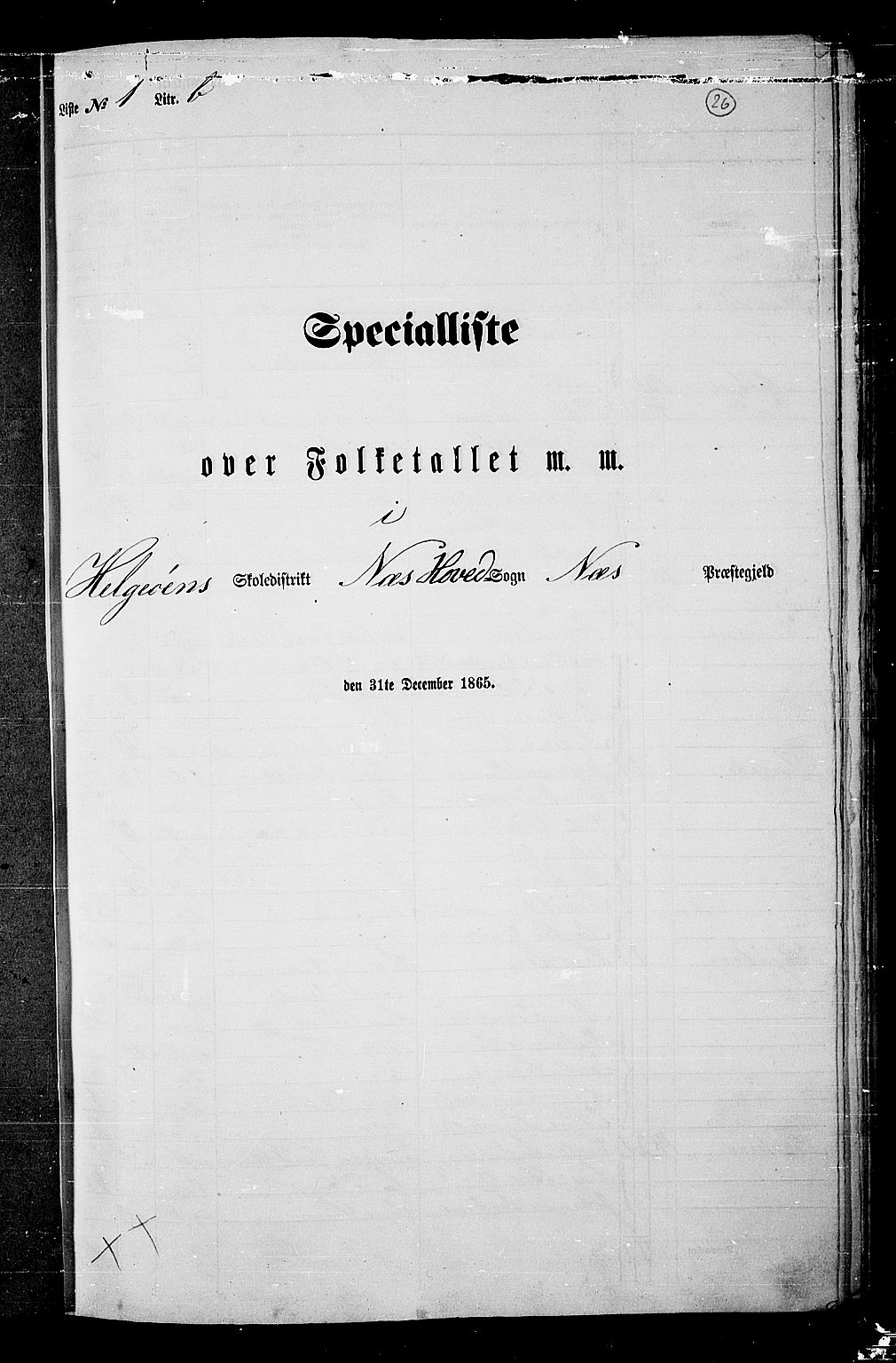 RA, Folketelling 1865 for 0411P Nes prestegjeld, 1865, s. 24