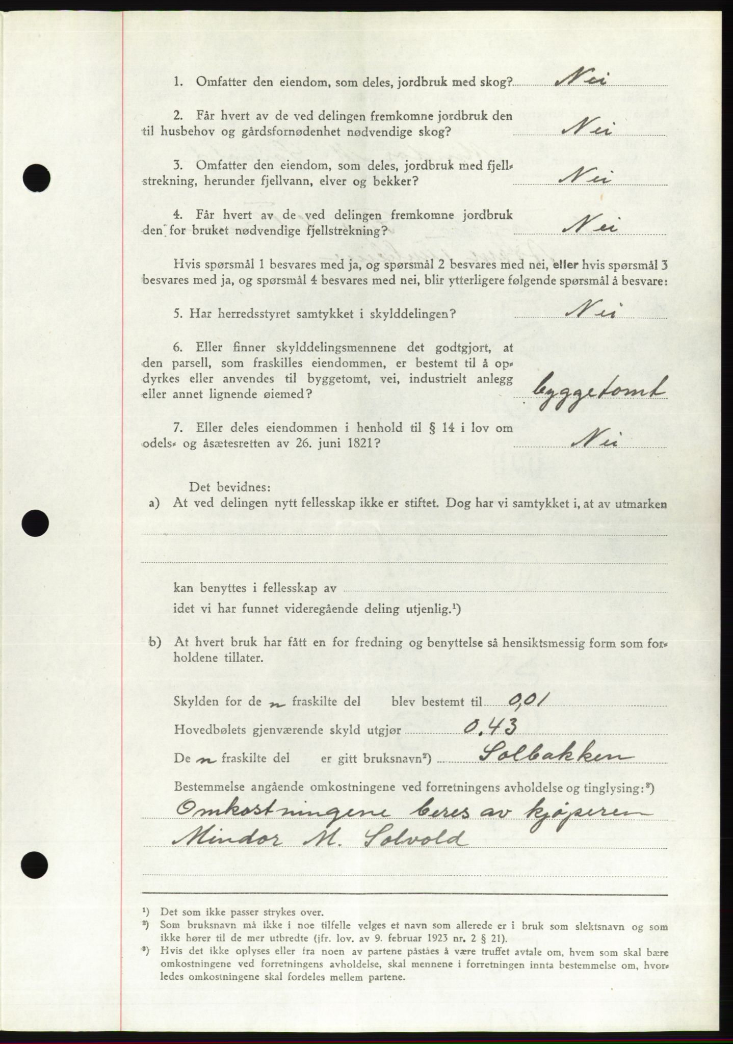 Søre Sunnmøre sorenskriveri, AV/SAT-A-4122/1/2/2C/L0078: Pantebok nr. 4A, 1946-1946, Dagboknr: 443/1946