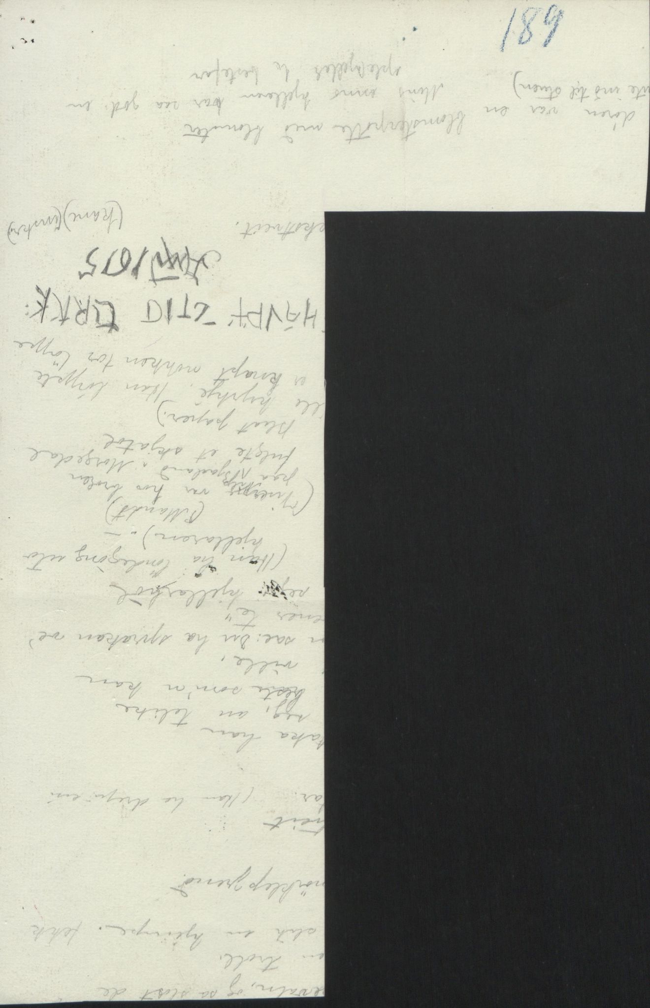 Rikard Berge, TEMU/TGM-A-1003/F/L0004/0053: 101-159 / 157 Manuskript, notatar, brev o.a. Nokre leiker, manuskript, 1906-1908, s. 189