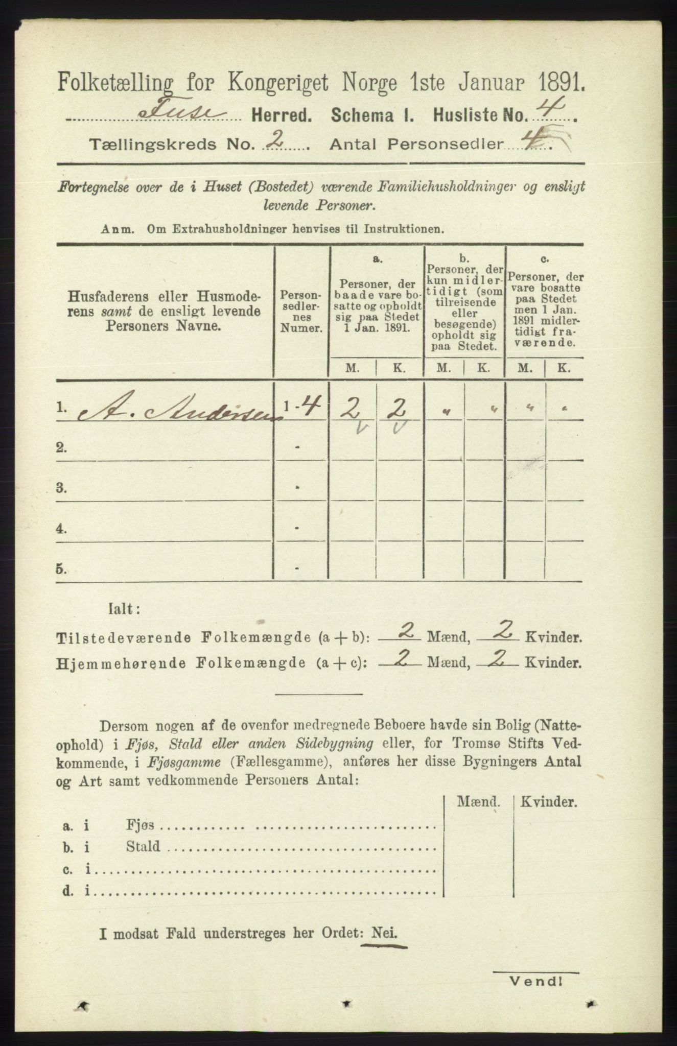 RA, Folketelling 1891 for 1241 Fusa herred, 1891, s. 268