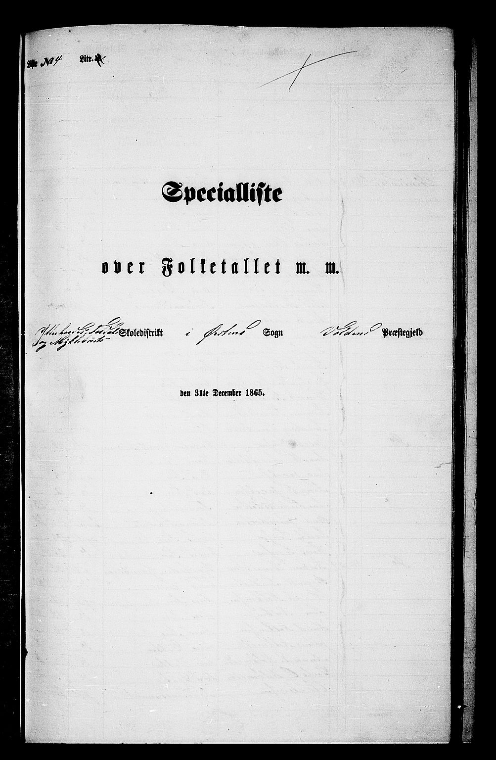 RA, Folketelling 1865 for 1519P Volda prestegjeld, 1865, s. 87