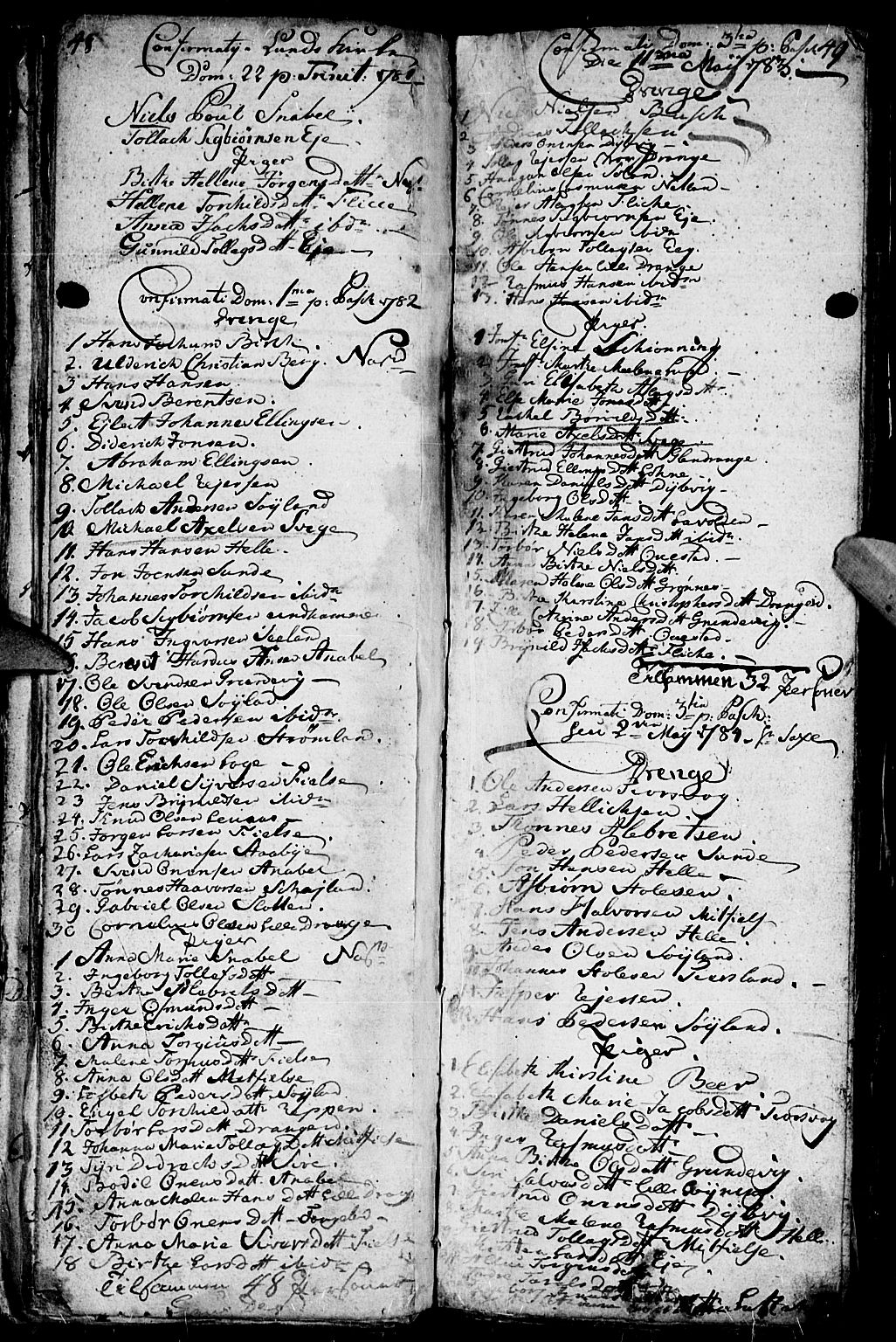 Flekkefjord sokneprestkontor, AV/SAK-1111-0012/F/Fa/Fac/L0001: Ministerialbok nr. A 1, 1773-1806, s. 48-49