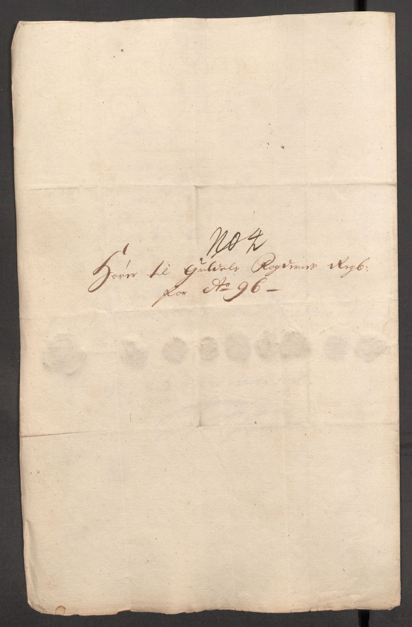 Rentekammeret inntil 1814, Reviderte regnskaper, Fogderegnskap, RA/EA-4092/R60/L3946: Fogderegnskap Orkdal og Gauldal, 1696, s. 411