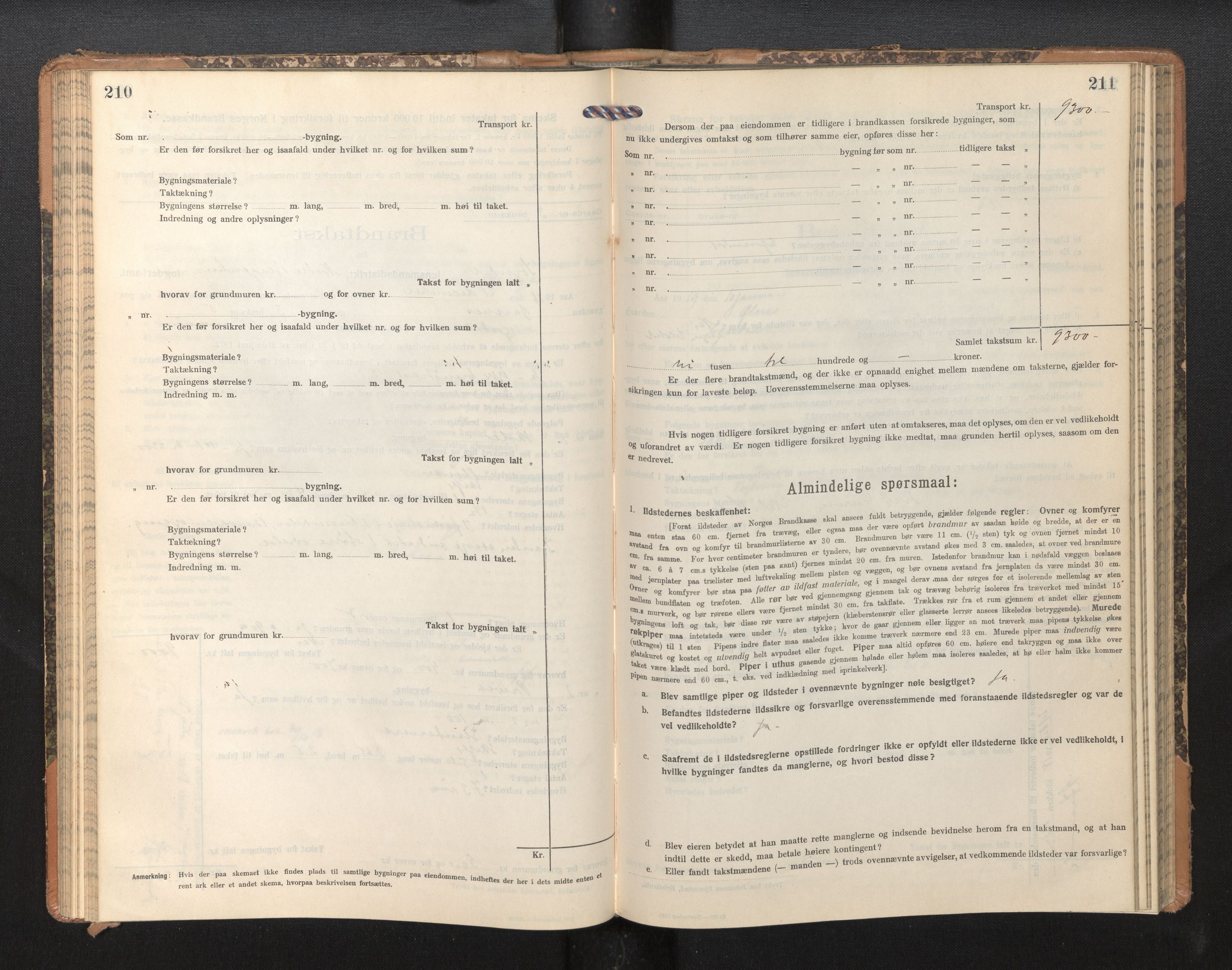 Lensmannen i Sogndal, SAB/A-29901/0012/L0011: Branntakstprotokoll, skjematakst, 1914-1922, s. 210-211