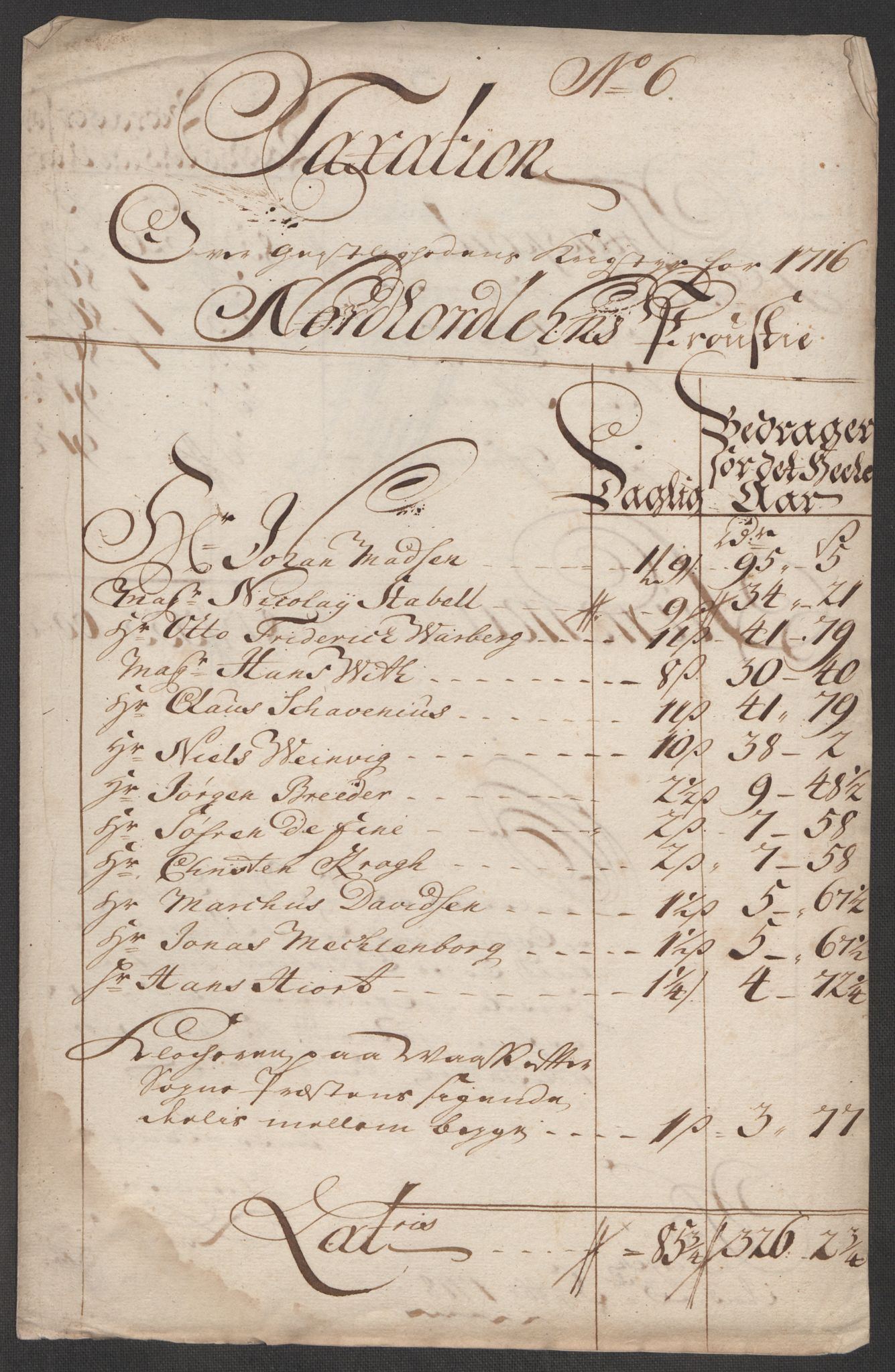 Rentekammeret inntil 1814, Reviderte regnskaper, Fogderegnskap, RA/EA-4092/R51/L3199: Fogderegnskap Nordhordland og Voss, 1716, s. 109