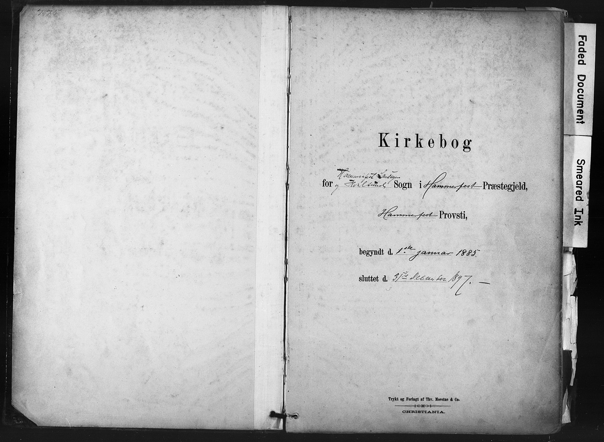 Hammerfest sokneprestkontor, AV/SATØ-S-1347/H/Ha/L0011.kirke: Ministerialbok nr. 11 /1, 1885-1897