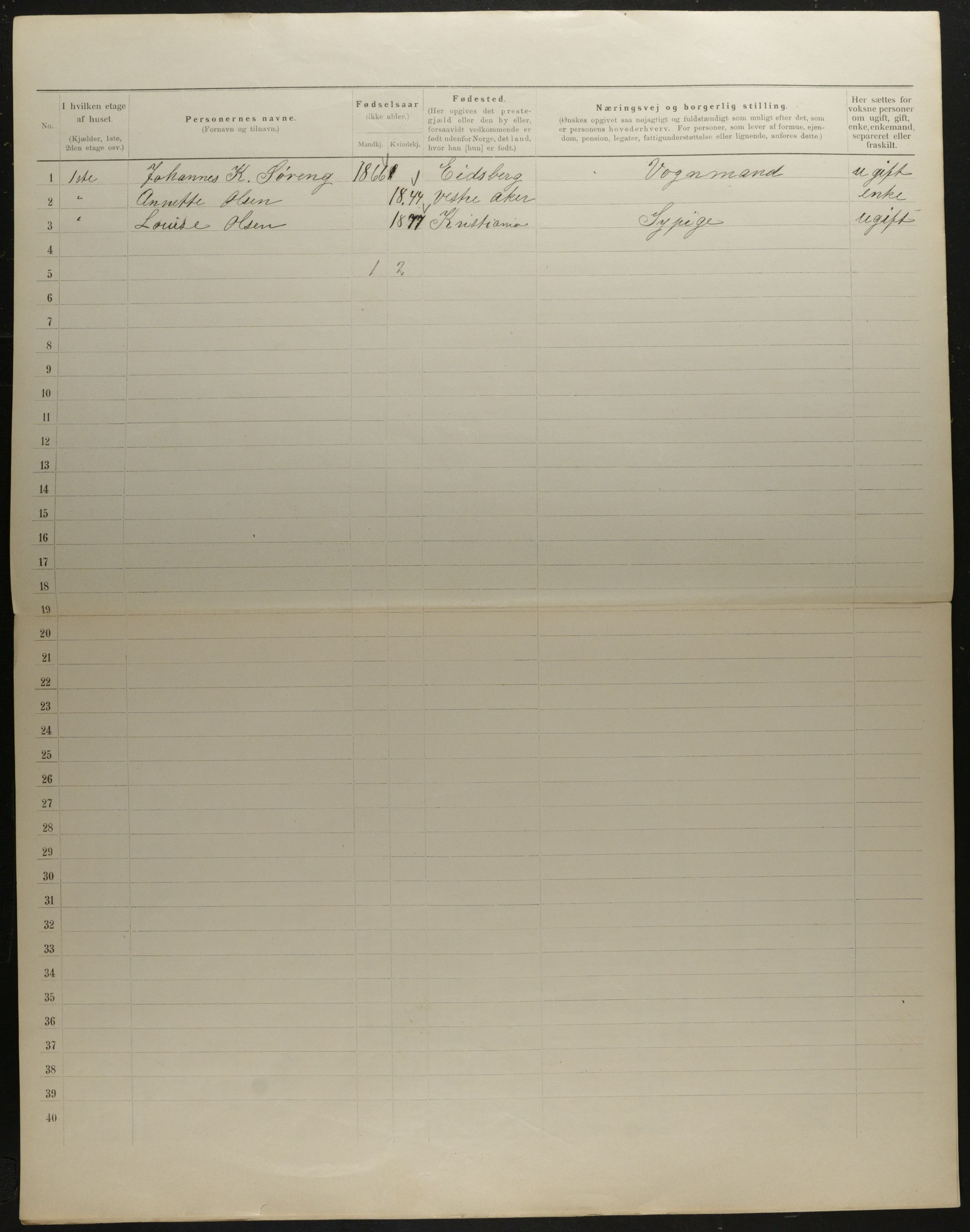 OBA, Kommunal folketelling 31.12.1901 for Kristiania kjøpstad, 1901, s. 7962