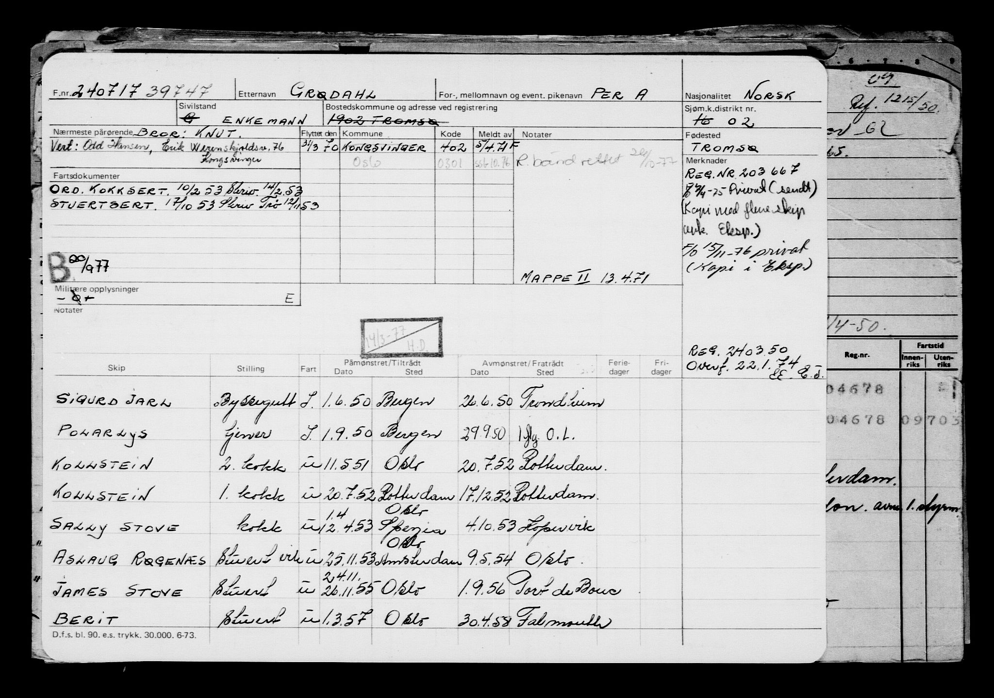 Direktoratet for sjømenn, AV/RA-S-3545/G/Gb/L0150: Hovedkort, 1917, s. 461