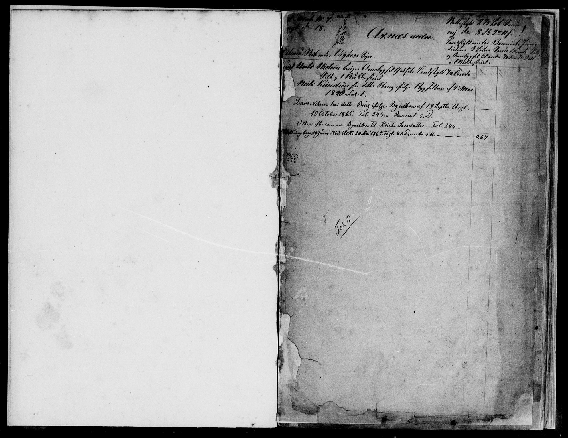 Hardanger og Voss sorenskriveri, SAB/A-2501/2/2A/2Aa/L0001: Panteregister nr. II.A.a.1, 1820-1870, s. 1