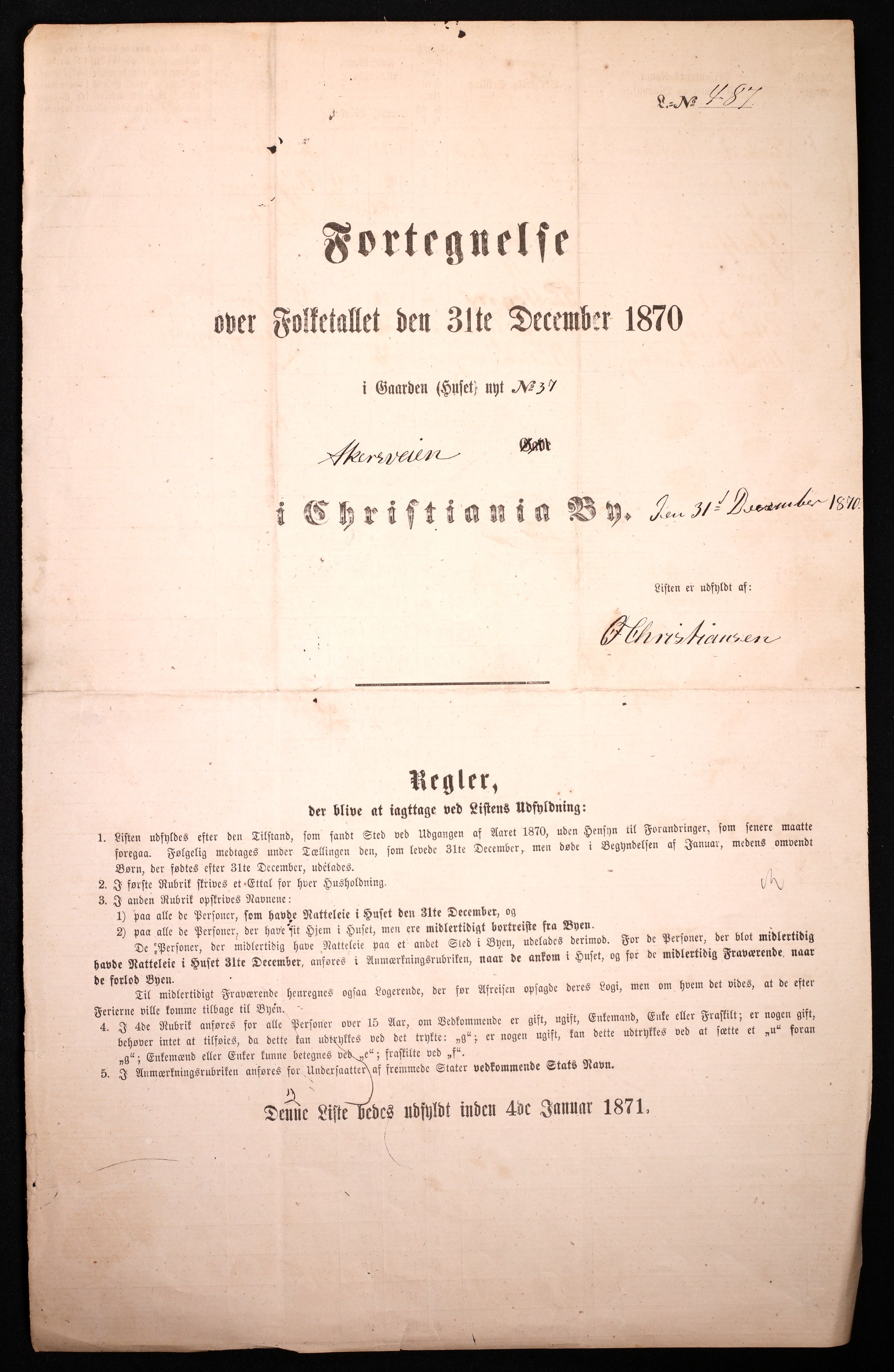 RA, Folketelling 1870 for 0301 Kristiania kjøpstad, 1870, s. 272