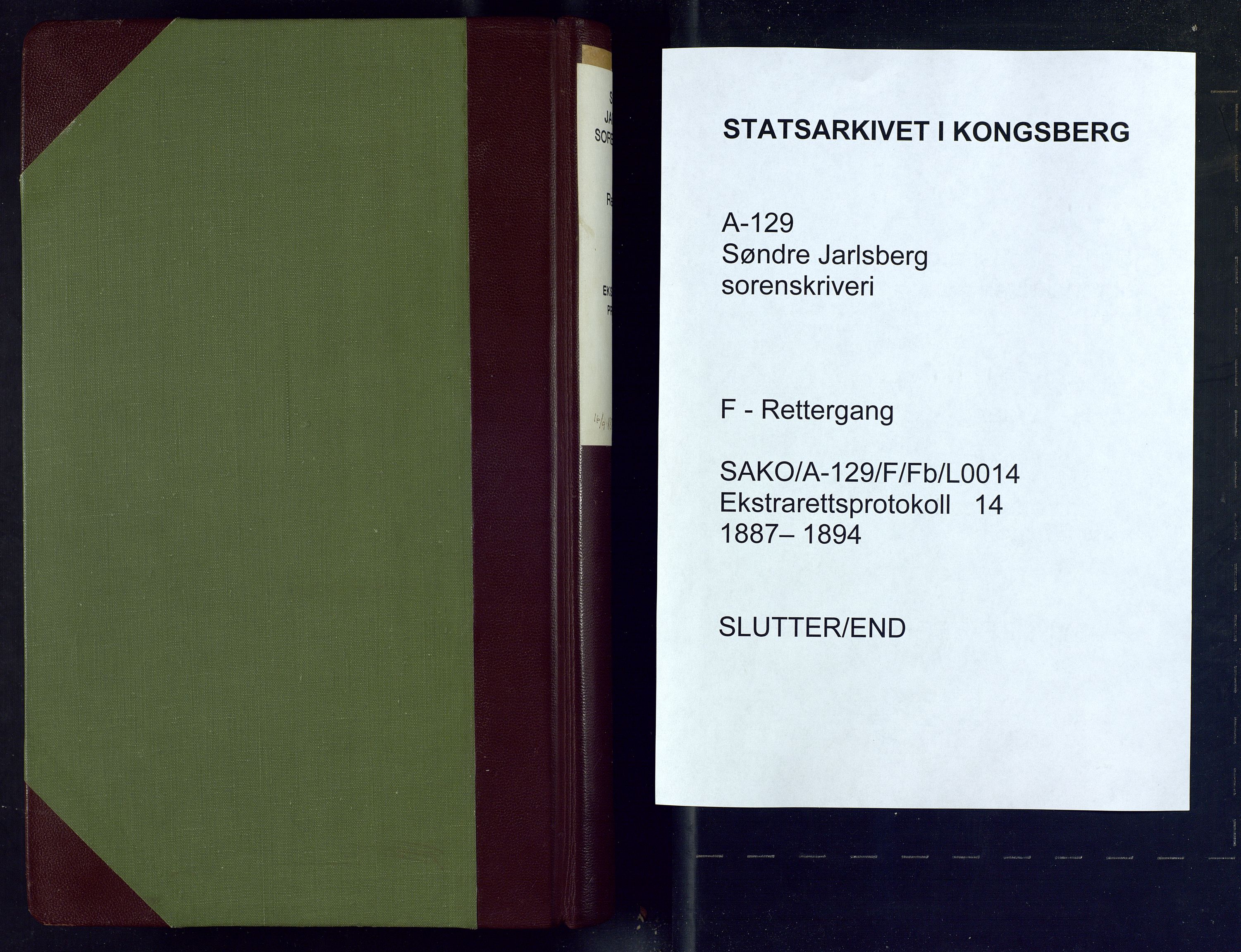 Søndre Jarlsberg sorenskriveri, SAKO/A-129/F/Fb/L0014: Ekstrarettsprotokoll, 1887-1894