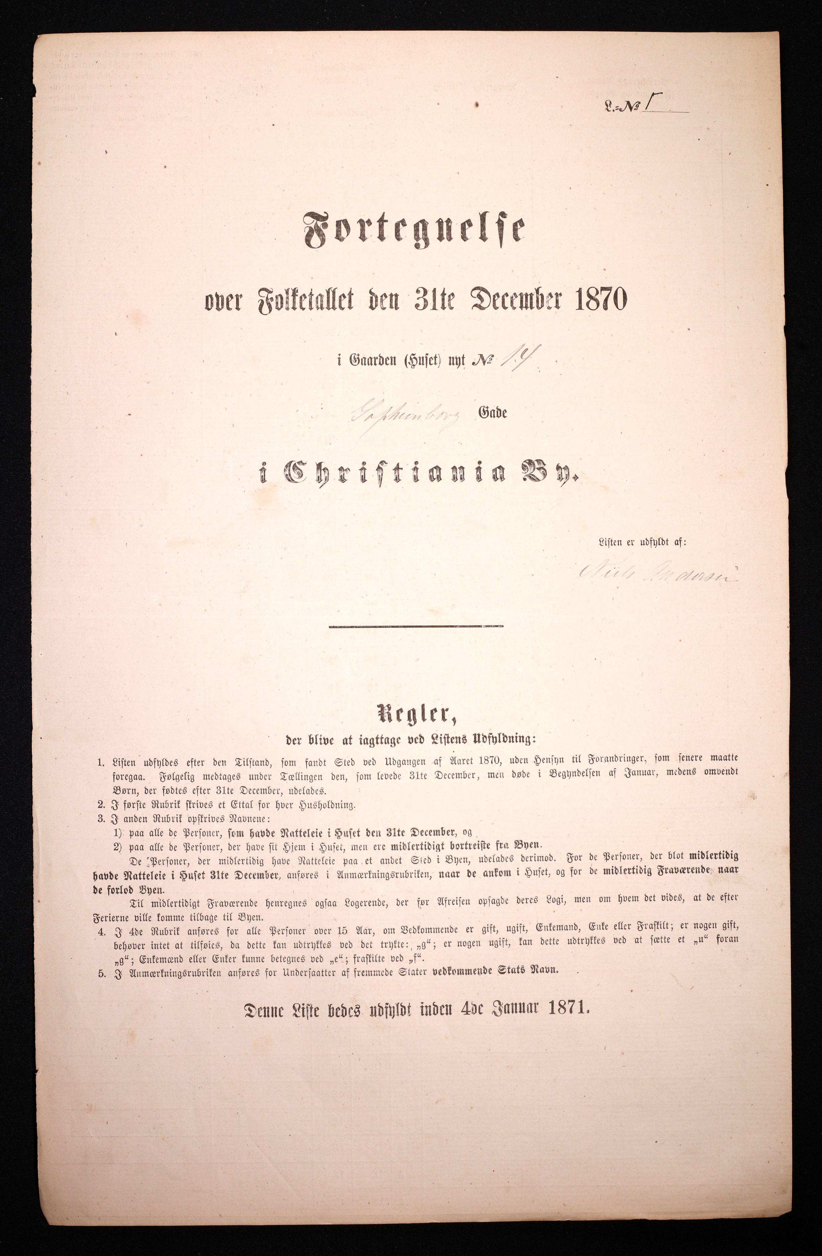 RA, Folketelling 1870 for 0301 Kristiania kjøpstad, 1870, s. 3577