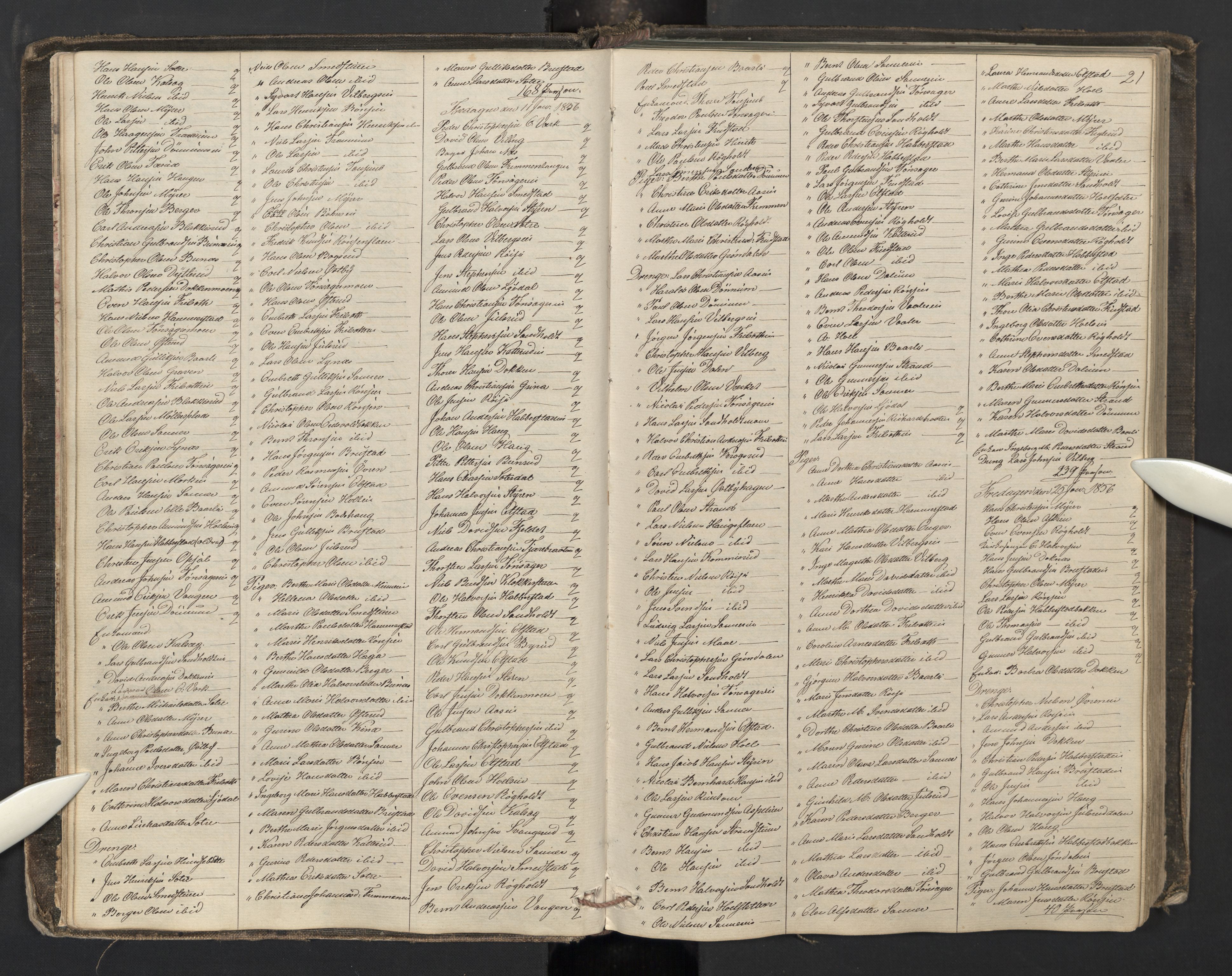 Eidsvoll prestekontor Kirkebøker, AV/SAO-A-10888/M/Ma/L0004: Kommunikantprotokoll nr. I 4, 1853-1880, s. 21