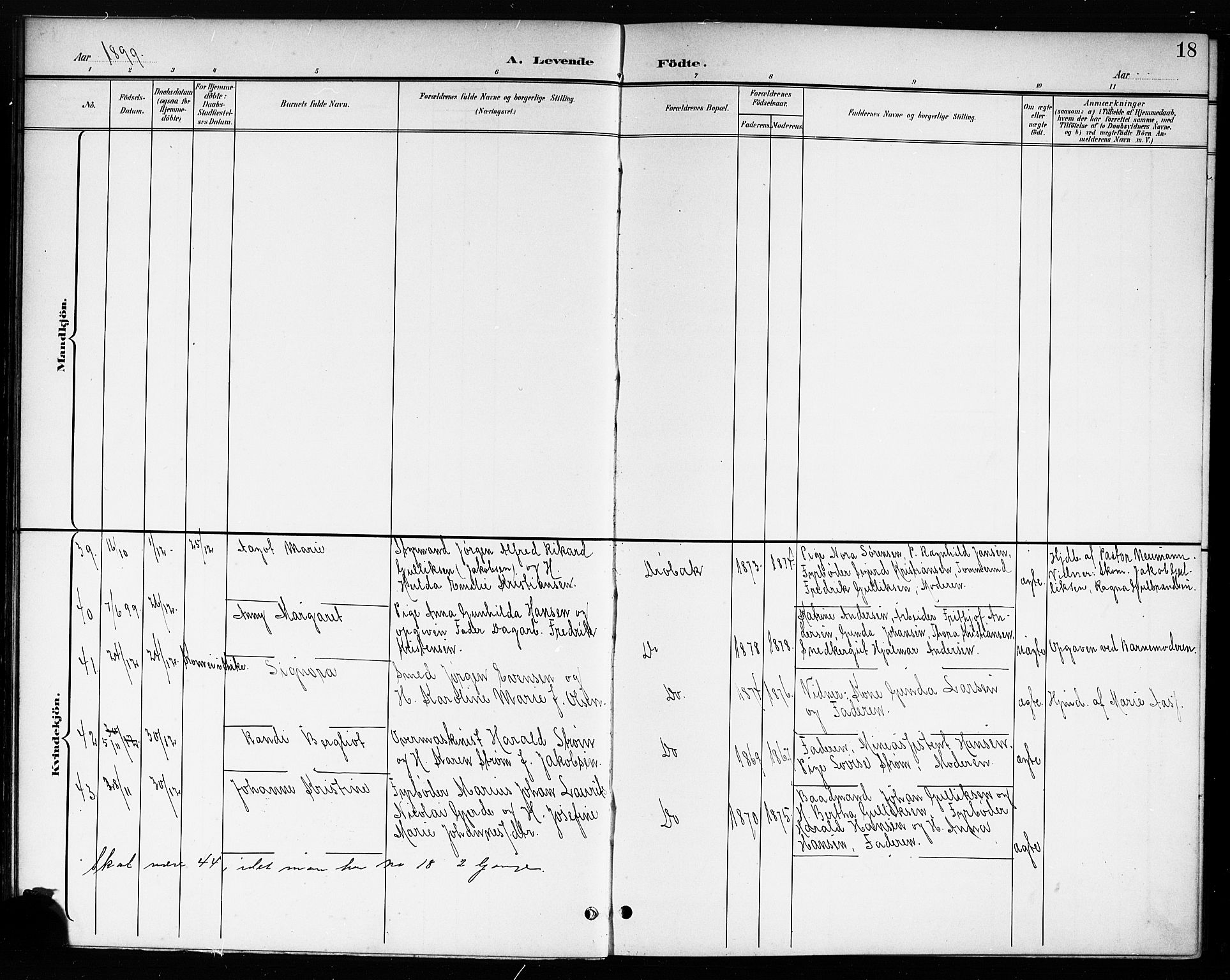 Drøbak prestekontor Kirkebøker, AV/SAO-A-10142a/G/Ga/L0001: Klokkerbok nr. I 1, 1897-1917, s. 18