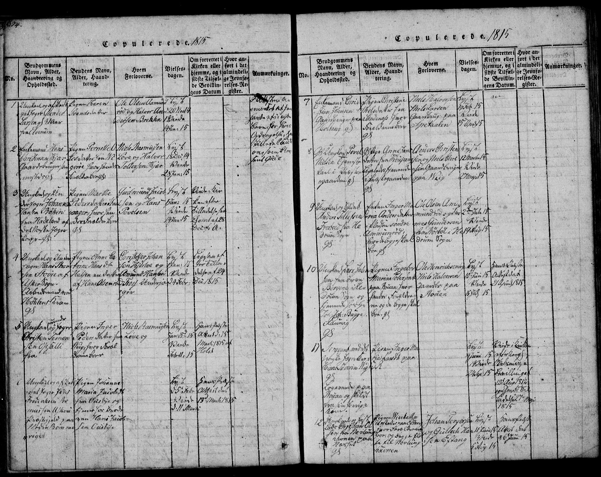 Tjølling kirkebøker, AV/SAKO-A-60/G/Ga/L0001: Klokkerbok nr. 1, 1814-1835, s. 374