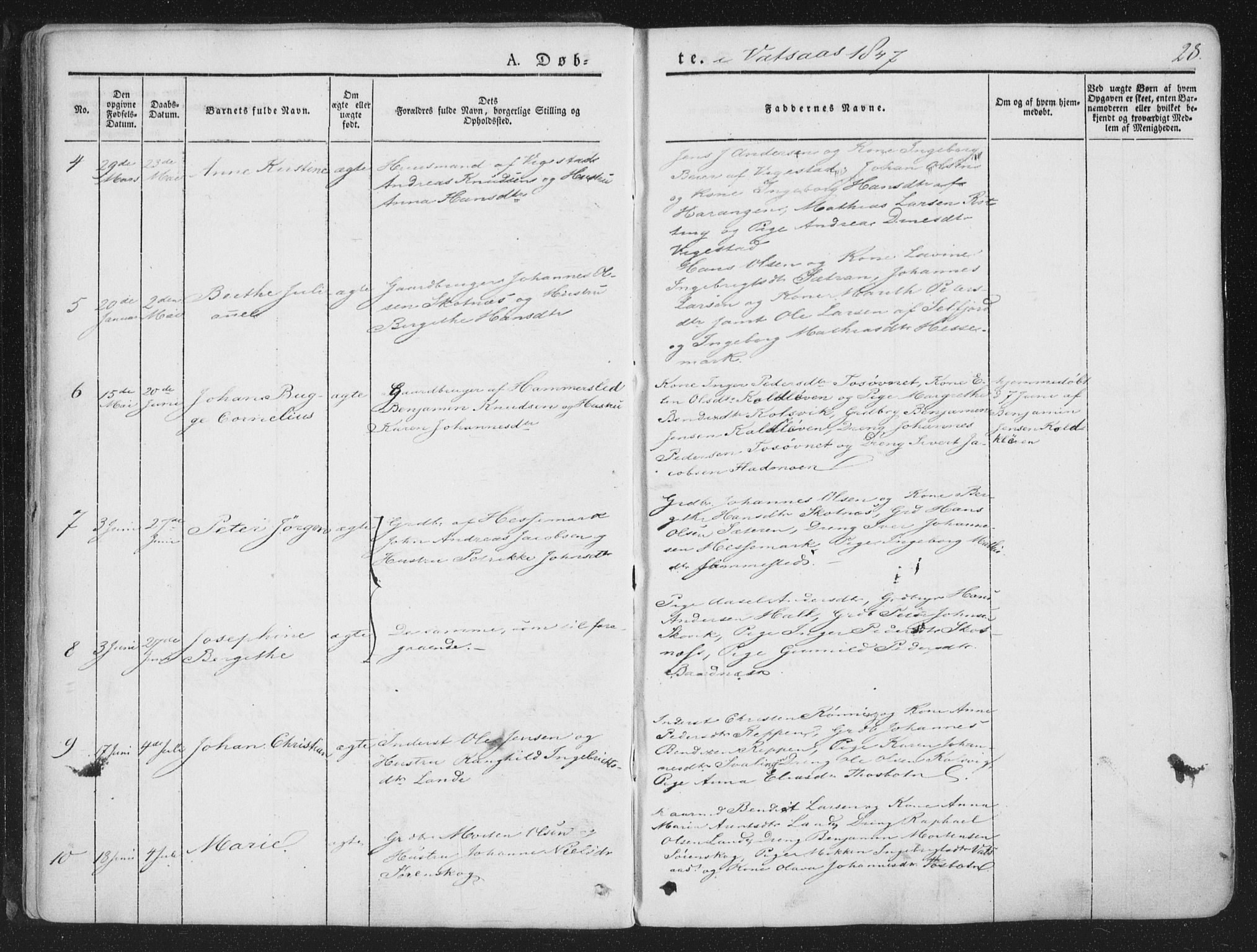 Ministerialprotokoller, klokkerbøker og fødselsregistre - Nordland, SAT/A-1459/810/L0144: Ministerialbok nr. 810A07 /1, 1841-1862, s. 28