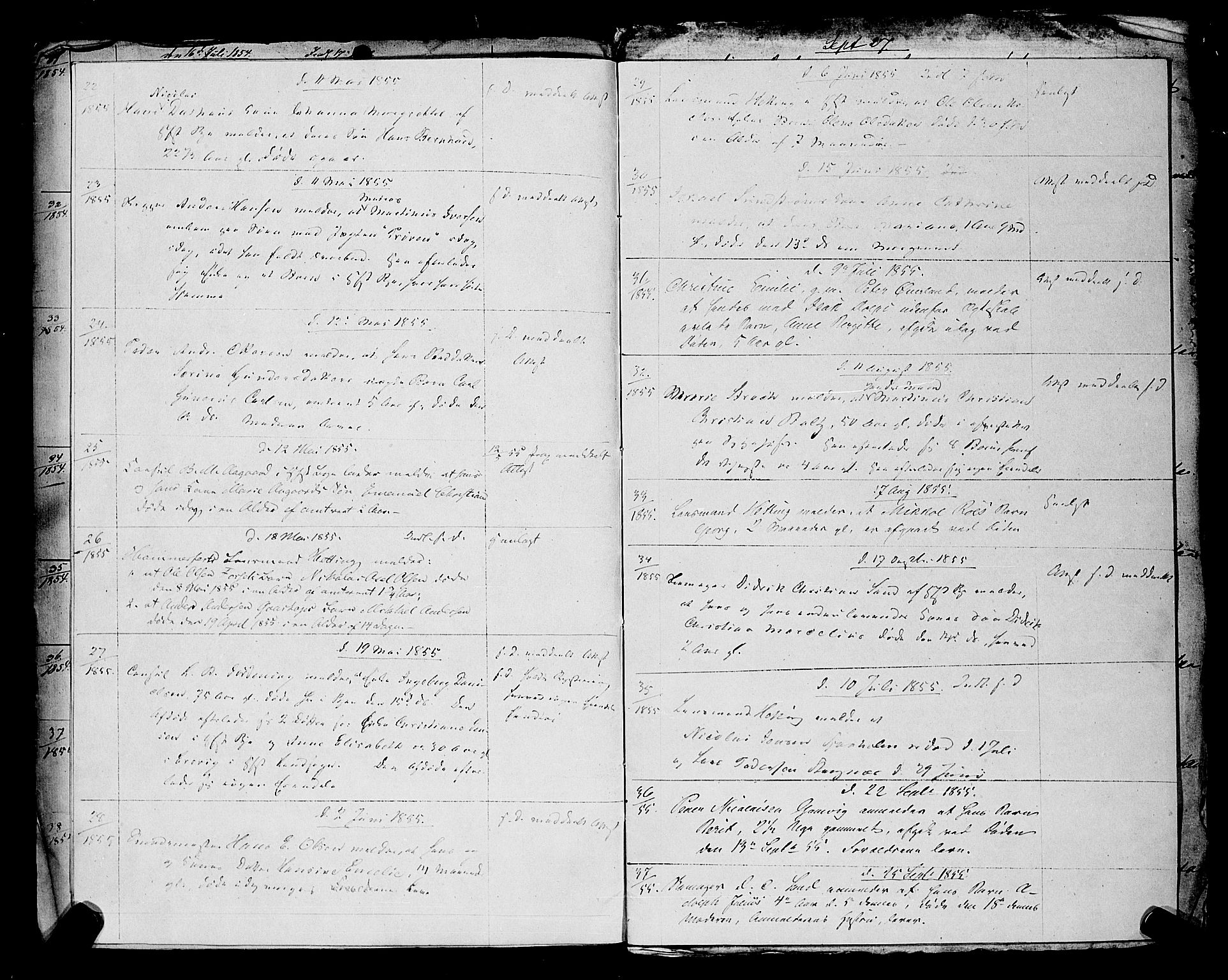 Byfogden i Hammerfest, AV/SATØ-S-0064/J/L0209: Dødsanmeldelsesprotokoll, 1852-1862