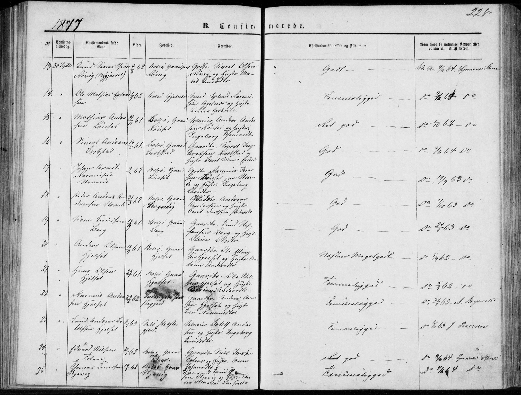 Ministerialprotokoller, klokkerbøker og fødselsregistre - Møre og Romsdal, SAT/A-1454/555/L0655: Ministerialbok nr. 555A05, 1869-1886, s. 228