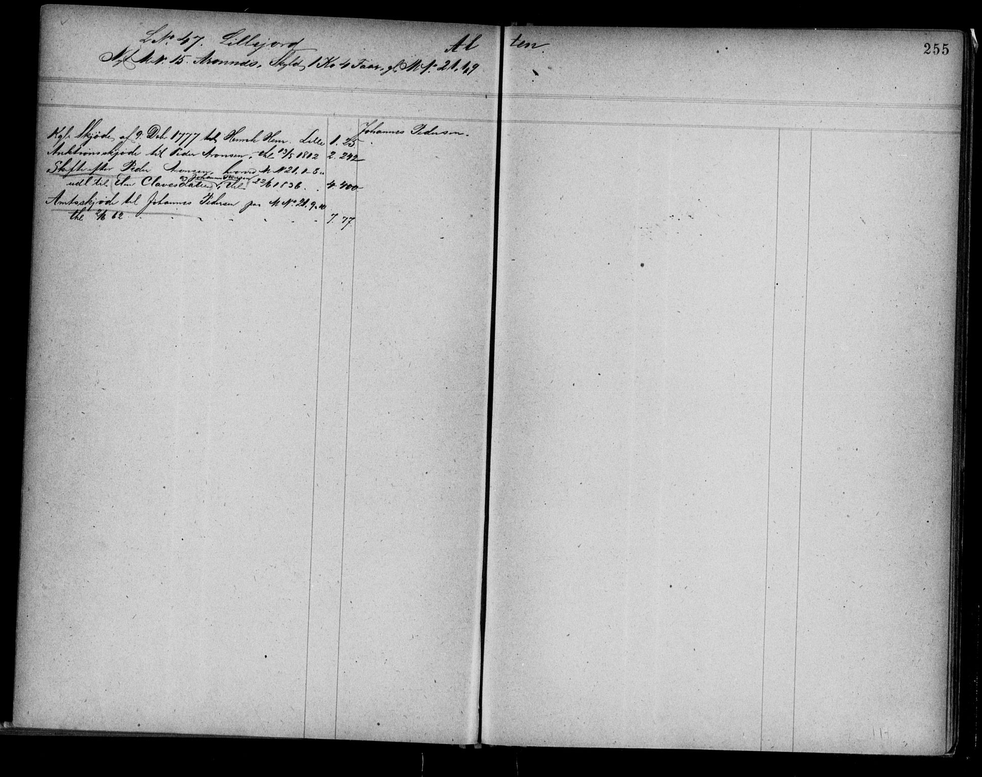 Alta fogderi/sorenskriveri, AV/SATØ-SATØ-5/1/K/Kb/Kba/L0006pantereg: Panteregister nr. 6, 1776, s. 255