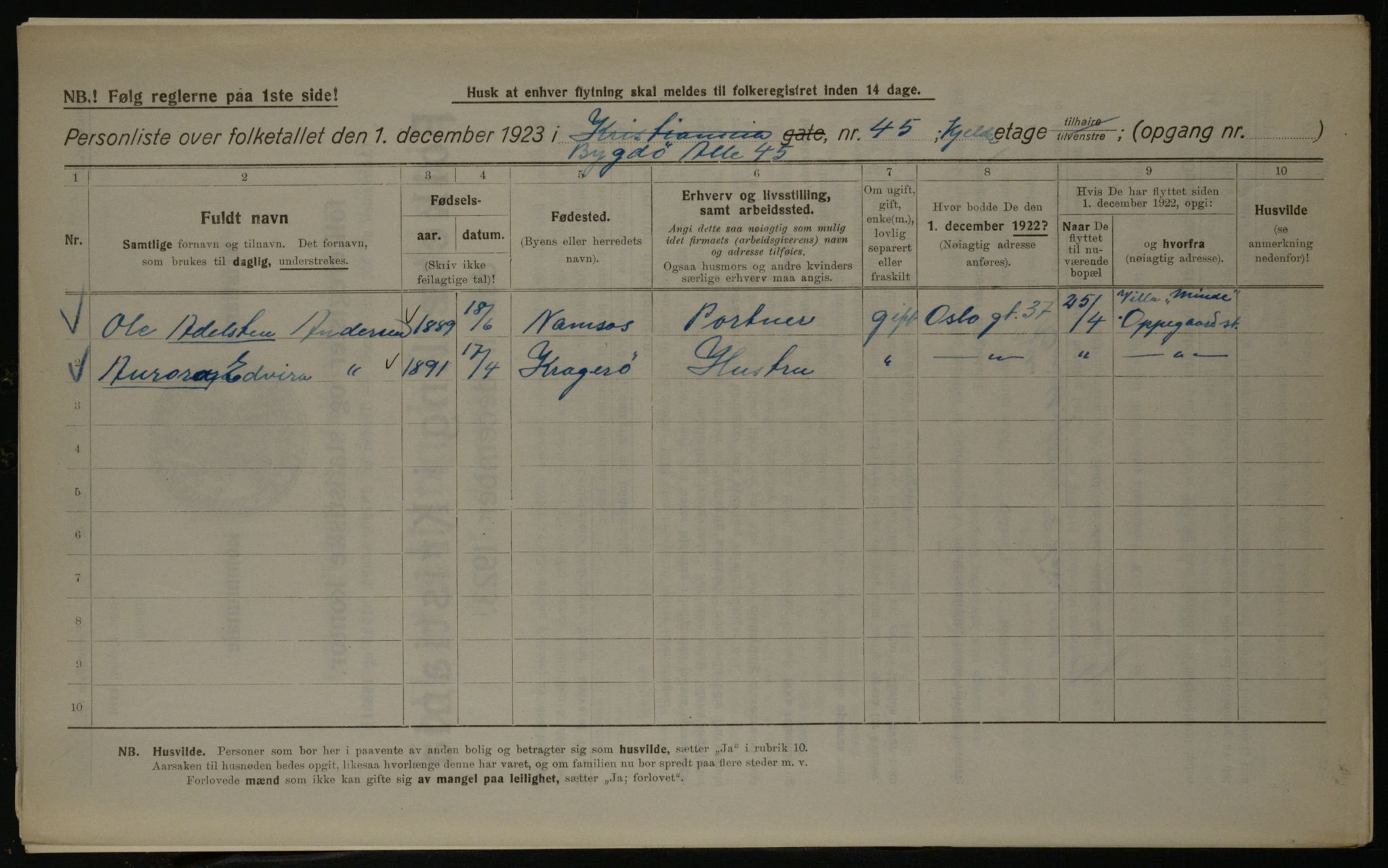 OBA, Kommunal folketelling 1.12.1923 for Kristiania, 1923, s. 11683