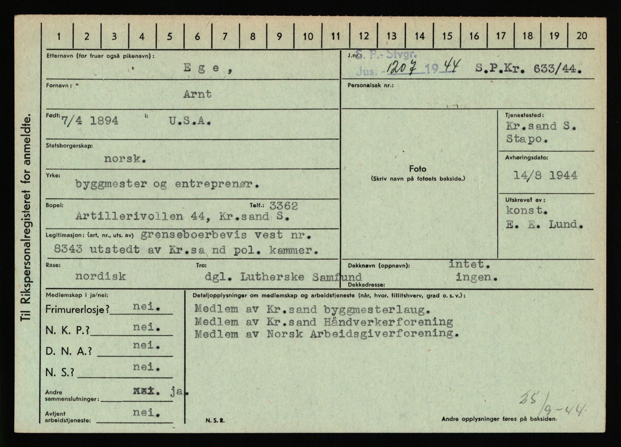 Statspolitiet - Hovedkontoret / Osloavdelingen, AV/RA-S-1329/C/Ca/L0003: Brechan - Eichinger	, 1943-1945, s. 4791