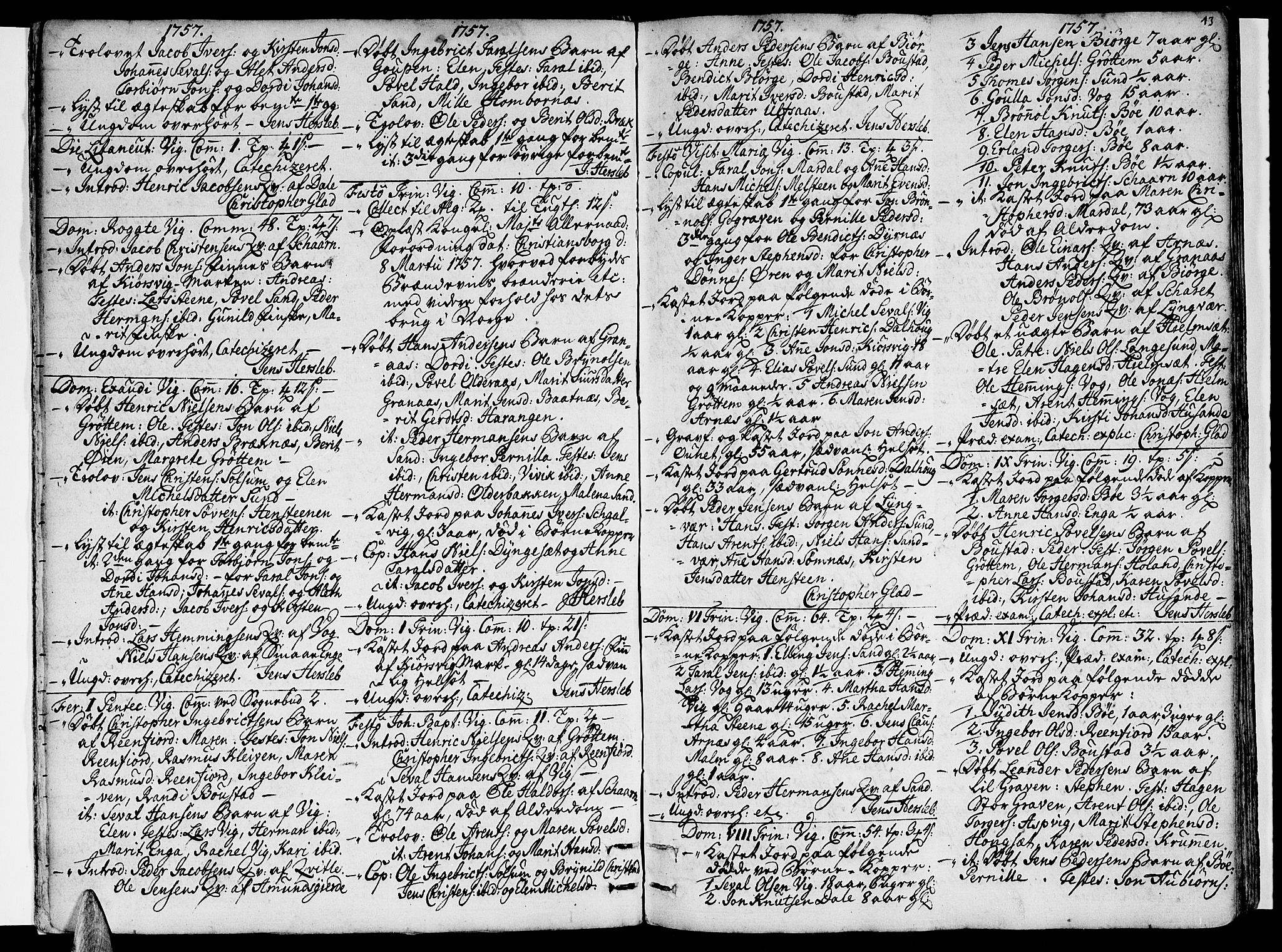 Ministerialprotokoller, klokkerbøker og fødselsregistre - Nordland, AV/SAT-A-1459/812/L0173: Ministerialbok nr. 812A02, 1752-1800, s. 13