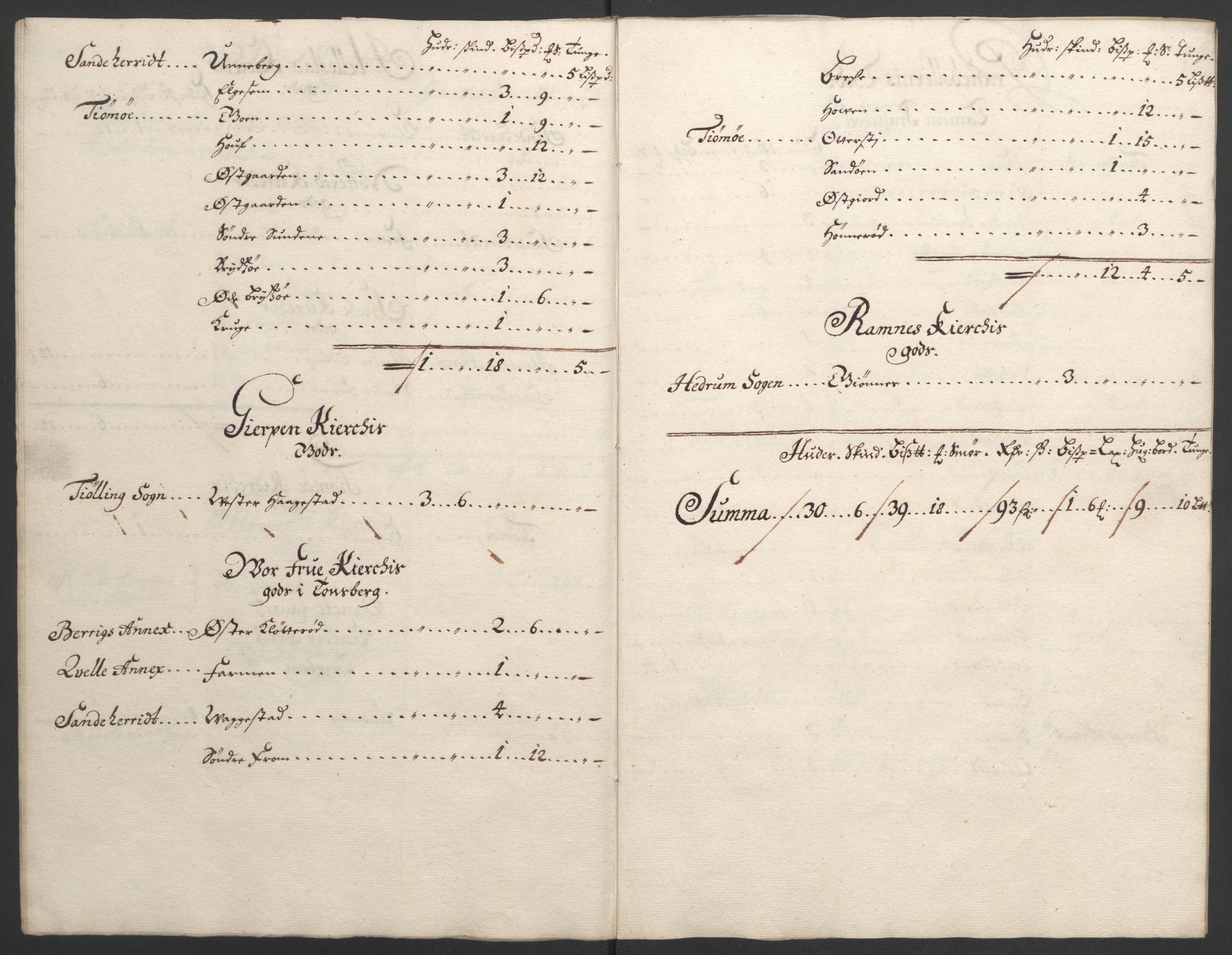 Rentekammeret inntil 1814, Reviderte regnskaper, Fogderegnskap, AV/RA-EA-4092/R33/L1974: Fogderegnskap Larvik grevskap, 1693-1695, s. 141