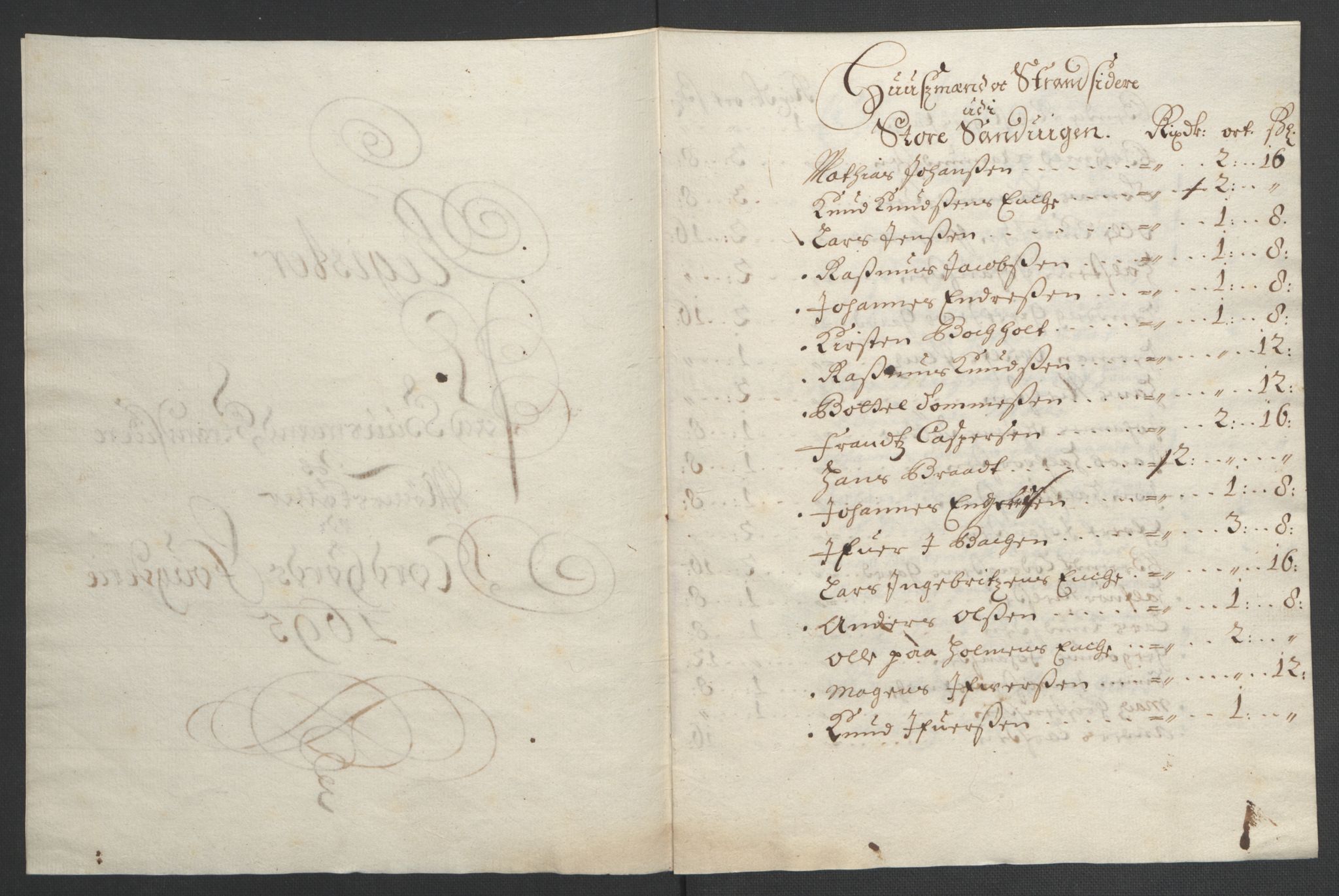 Rentekammeret inntil 1814, Reviderte regnskaper, Fogderegnskap, RA/EA-4092/R51/L3183: Fogderegnskap Nordhordland og Voss, 1695-1697, s. 107