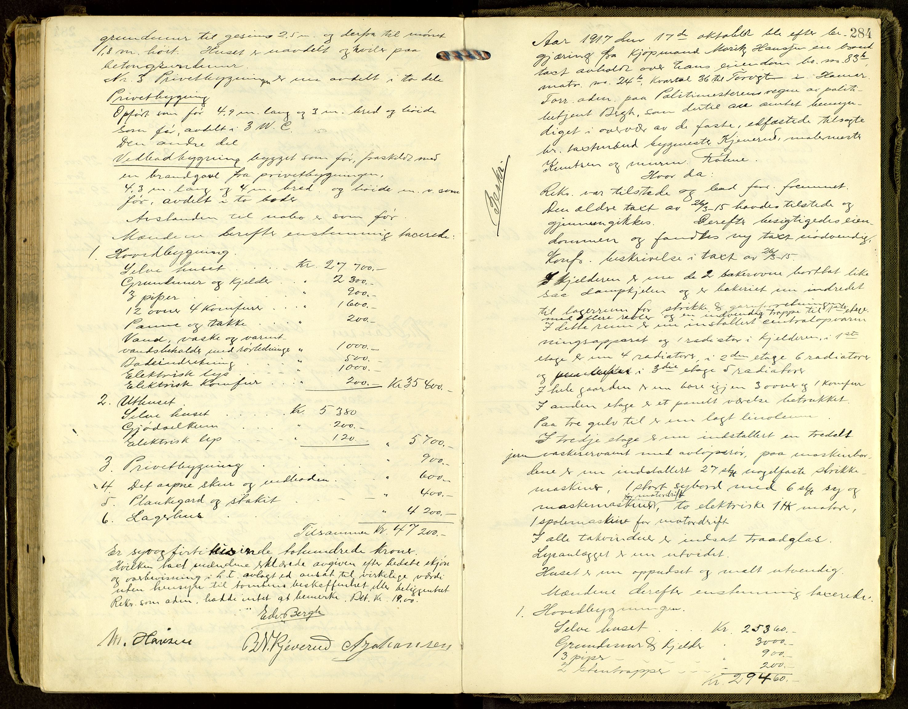 Norges Brannkasse, Hamar, AV/SAH-NBRANH-006/F/Fa/L0007: Branntakstprotokoll, 1911-1917, s. 283b-284a