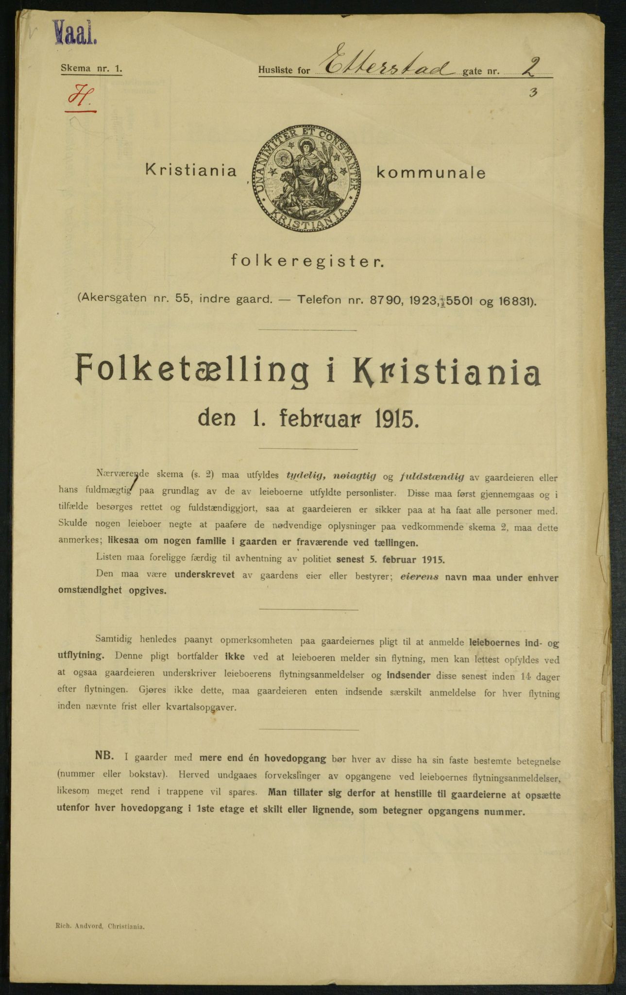 OBA, Kommunal folketelling 1.2.1915 for Kristiania, 1915, s. 21908