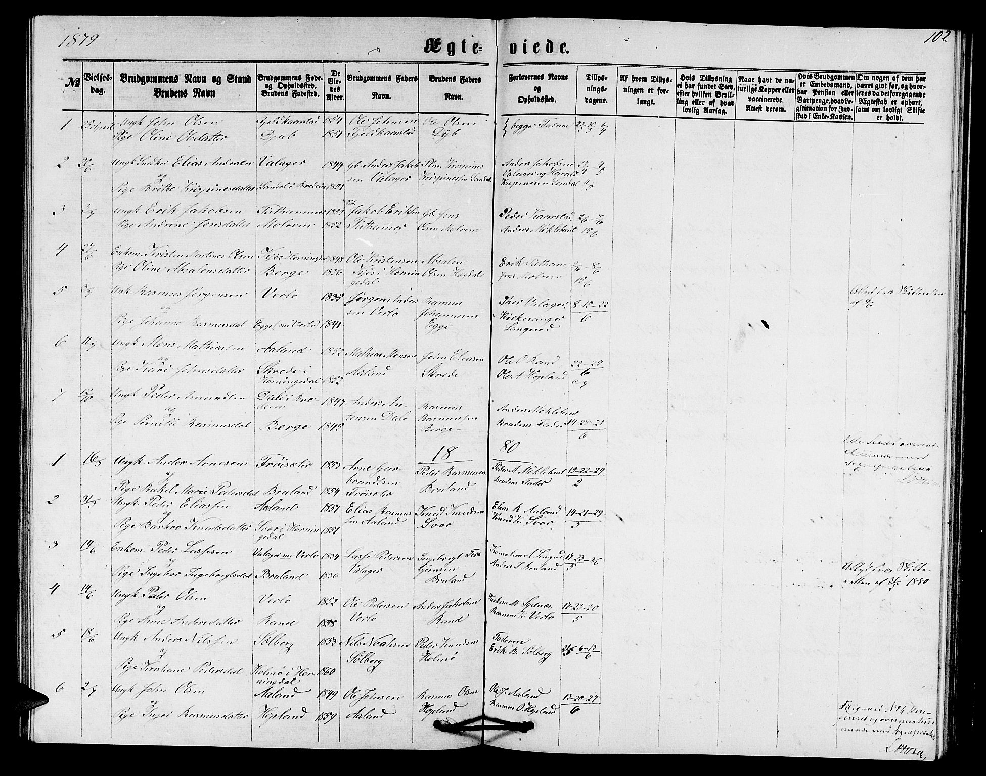 Innvik sokneprestembete, AV/SAB-A-80501: Klokkerbok nr. C 2, 1864-1882, s. 102