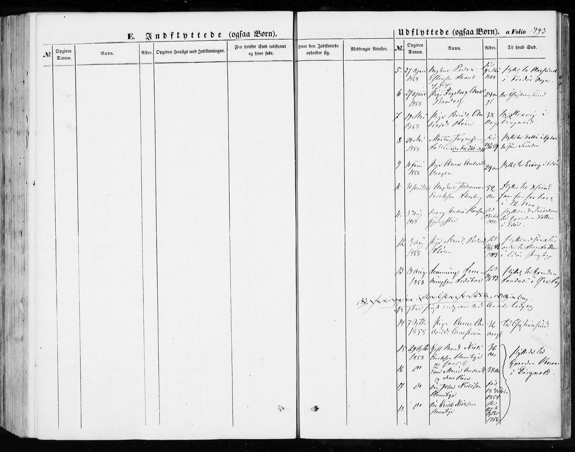 Ministerialprotokoller, klokkerbøker og fødselsregistre - Møre og Romsdal, SAT/A-1454/592/L1026: Ministerialbok nr. 592A04, 1849-1867, s. 493