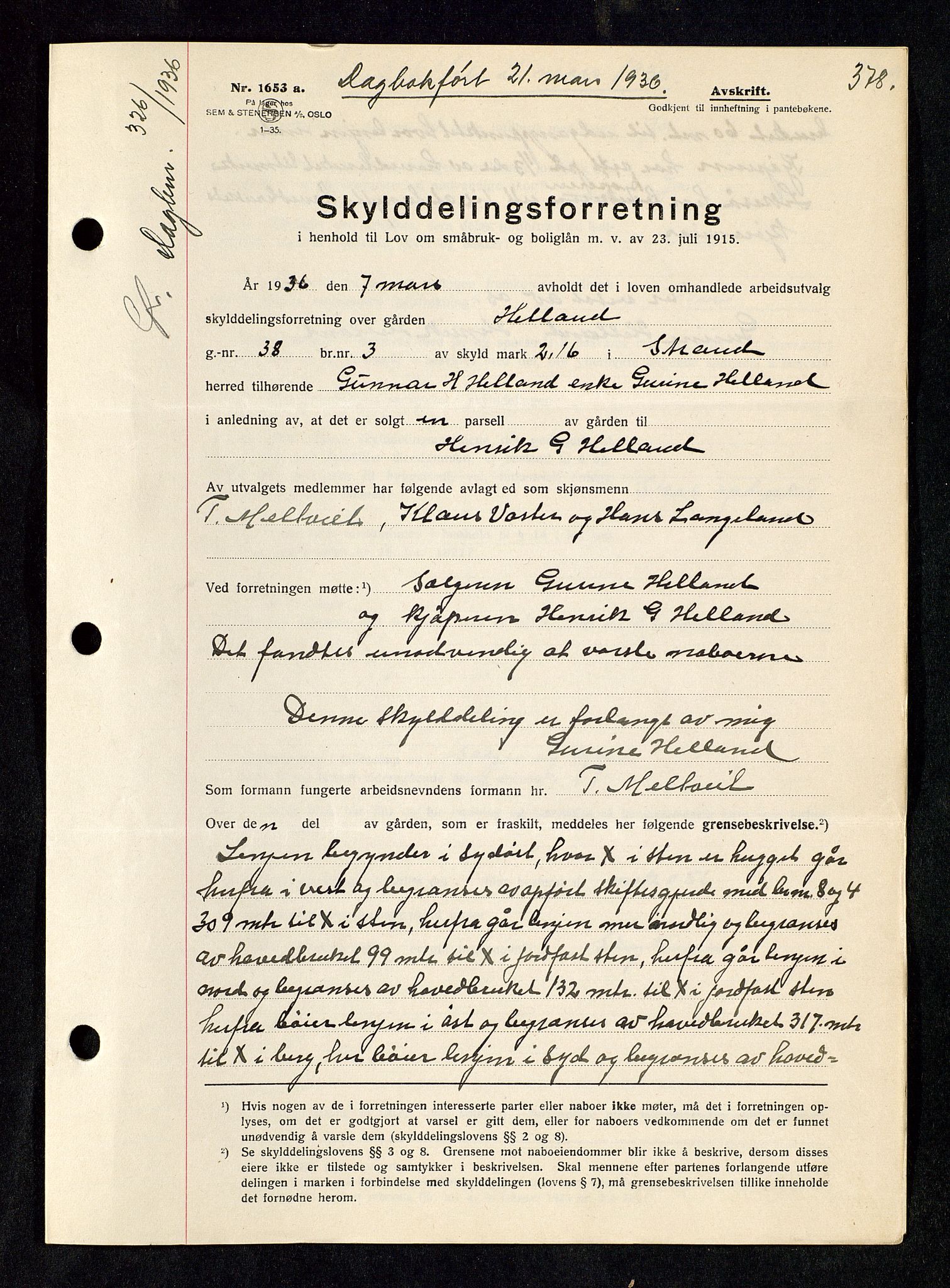 Ryfylke tingrett, SAST/A-100055/001/II/IIB/L0072: Pantebok nr. 51, 1935-1936, Tingl.dato: 21.03.1936
