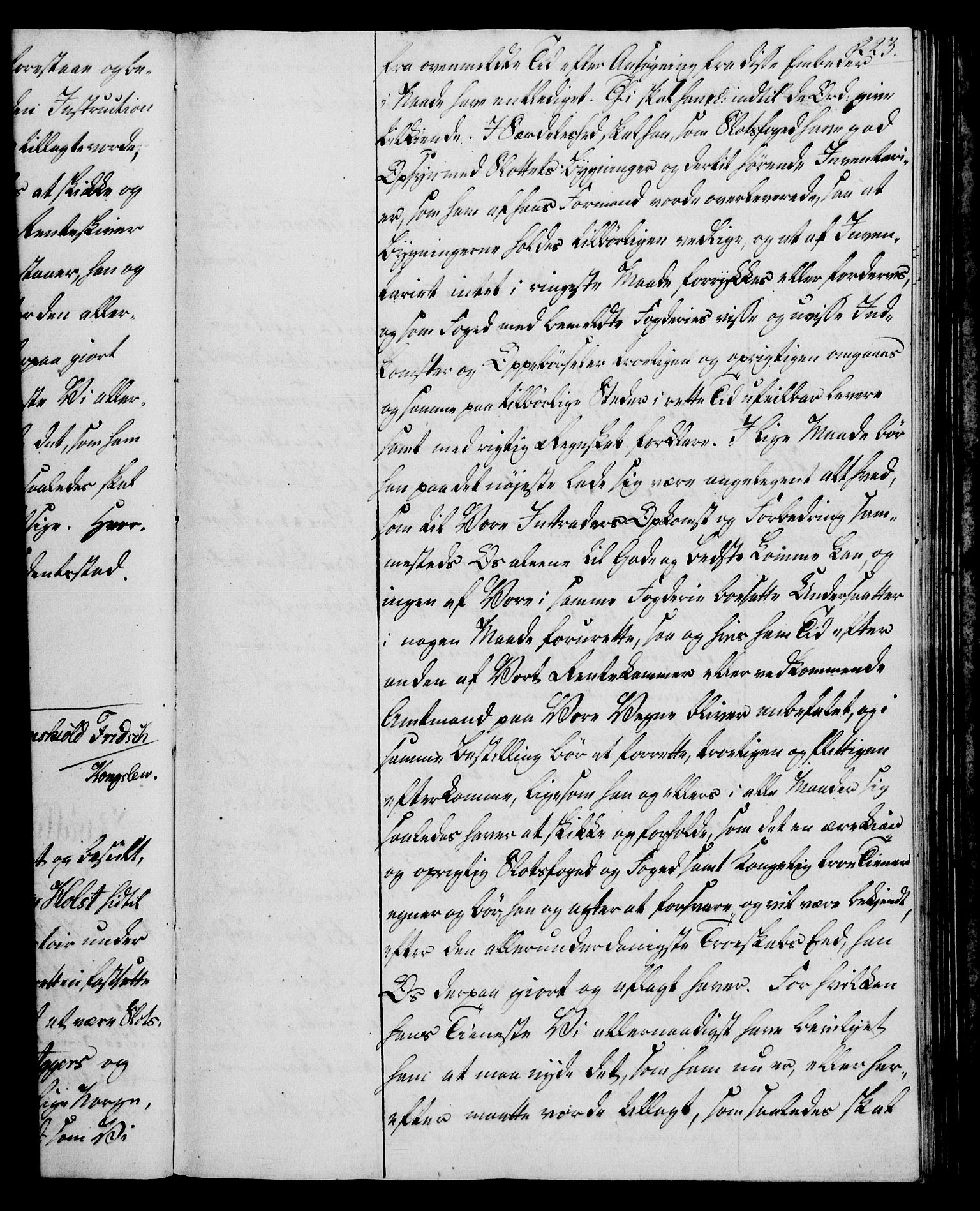 Rentekammeret, Kammerkanselliet, RA/EA-3111/G/Gg/Gge/L0006: Norsk bestallingsprotokoll med register (merket RK 53.30), 1773-1814, s. 223